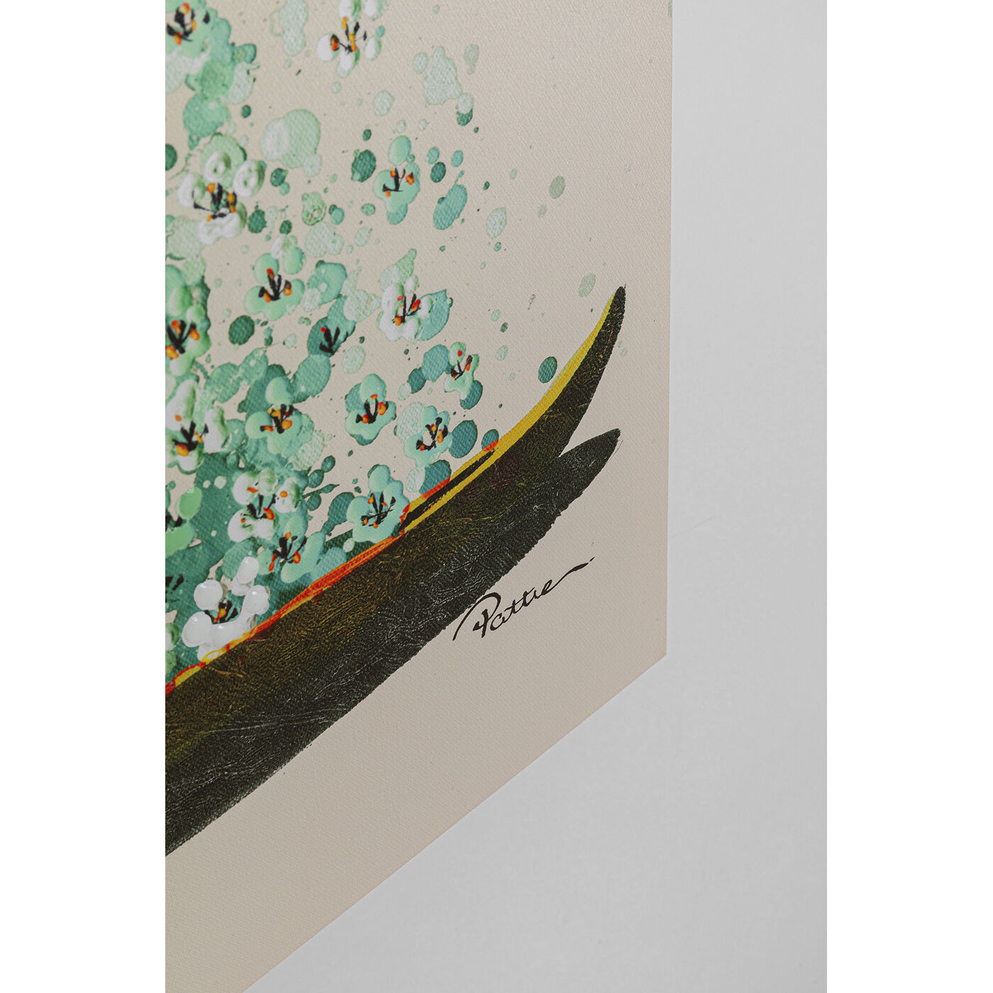 Картина на холсте Flower Boat Beige Green «Лодка с цветами» 120x160 см, Бежевый