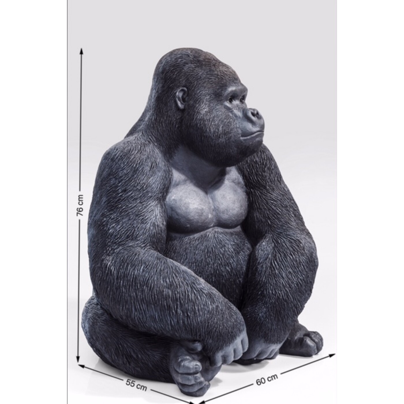 Фигура декоративная Monkey Gorilla Side XL «Горилла сбоку XL», Чёрный от KARE Design