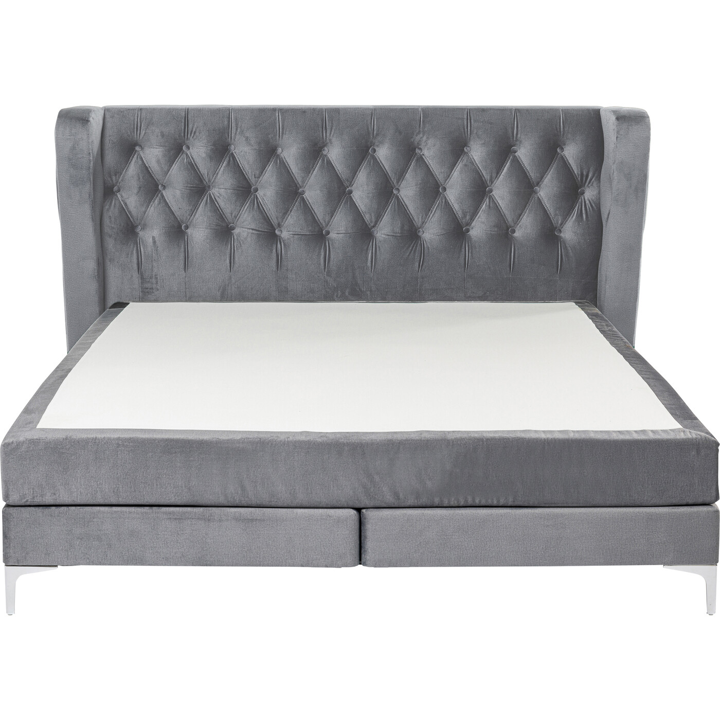 Кровать Boxspring с пружинным матрасом Benito Moon Grey 180x200 см от KARE Design