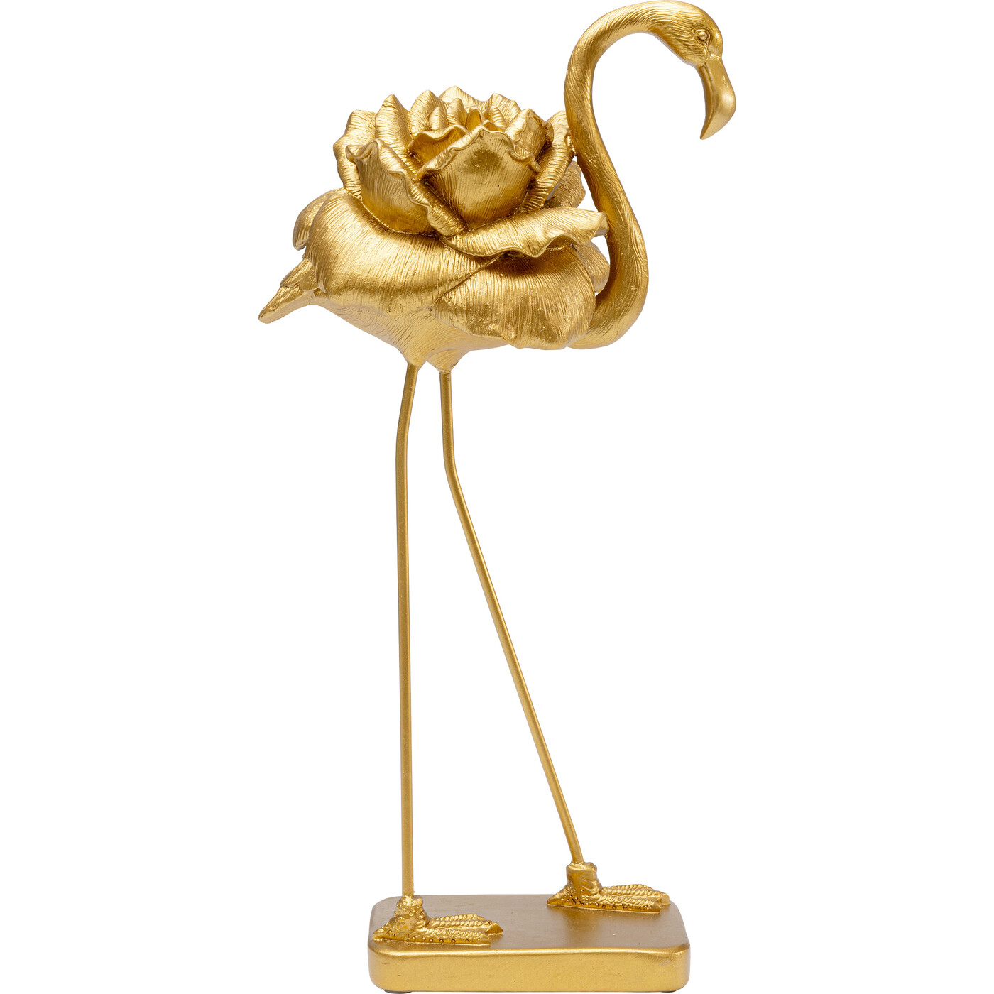 Фигура декоративная Rose Flamingo «Фламинго с розой» 42 см, Золотой от KARE Design