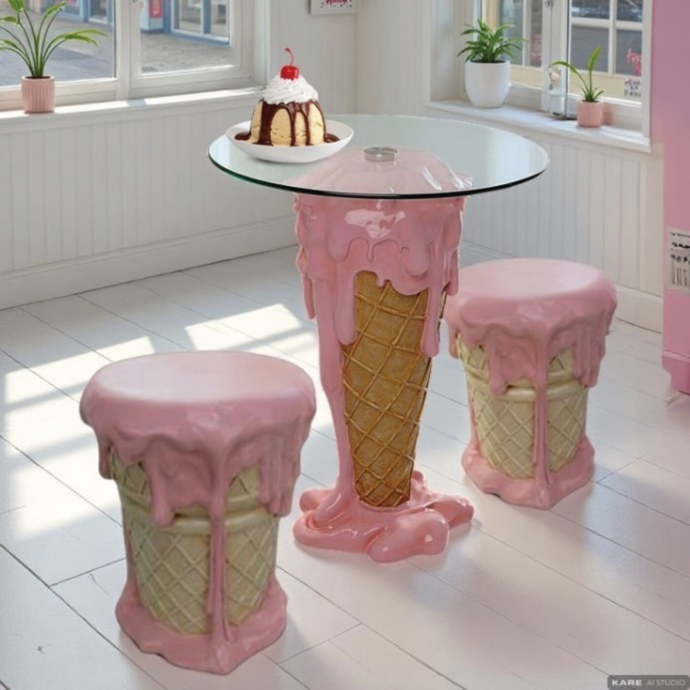 Пуф Ice Cream Pink Ø37cm от KARE Design
