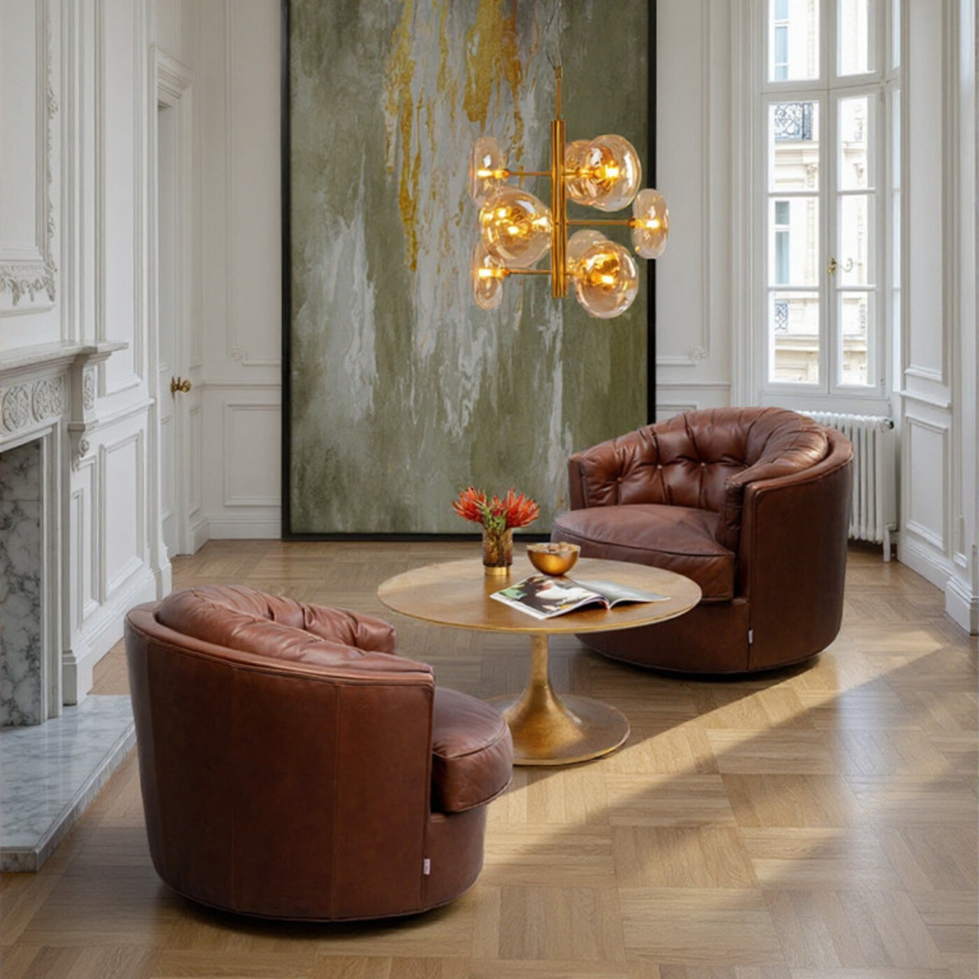 Кресло вращающееся Music Hall Brown от KARE Design