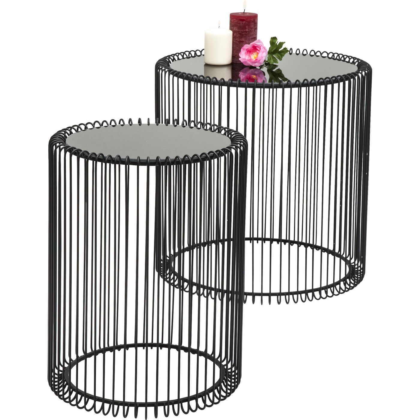 Стол приставной Wire Black Ø44 см (2 шт) от KARE Design