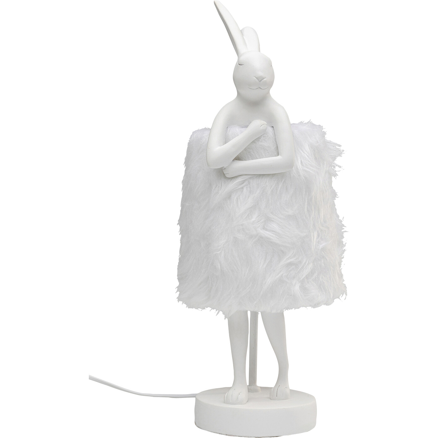 Светильник настольный "Кролик" Rabbit Fur White/Silver, Белый/Серебряный, 50 см от KARE Design