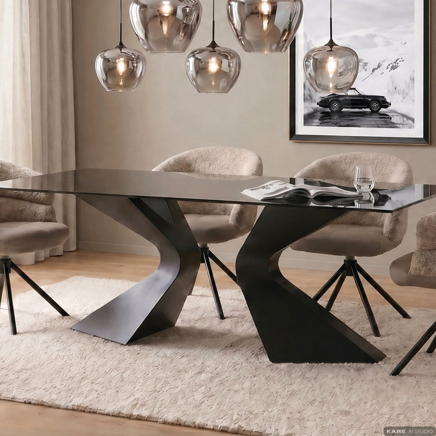 Стол Gloria Black 200x100 см от KARE Design
