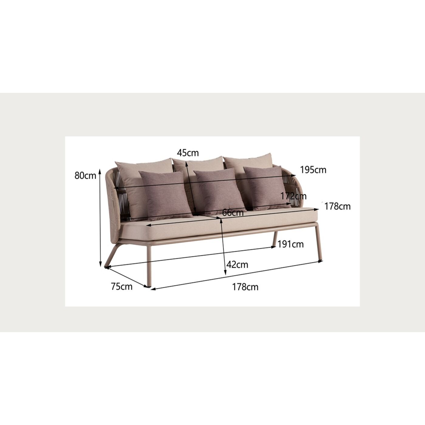 Комплект для улицы Sicily Taupe (4/part)