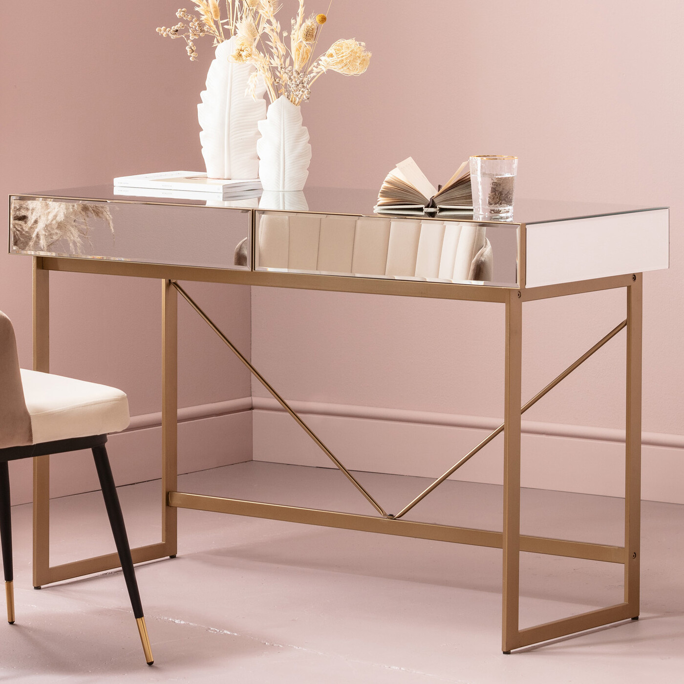 Стол письменный Soran Gold 120x50 см от KARE Design