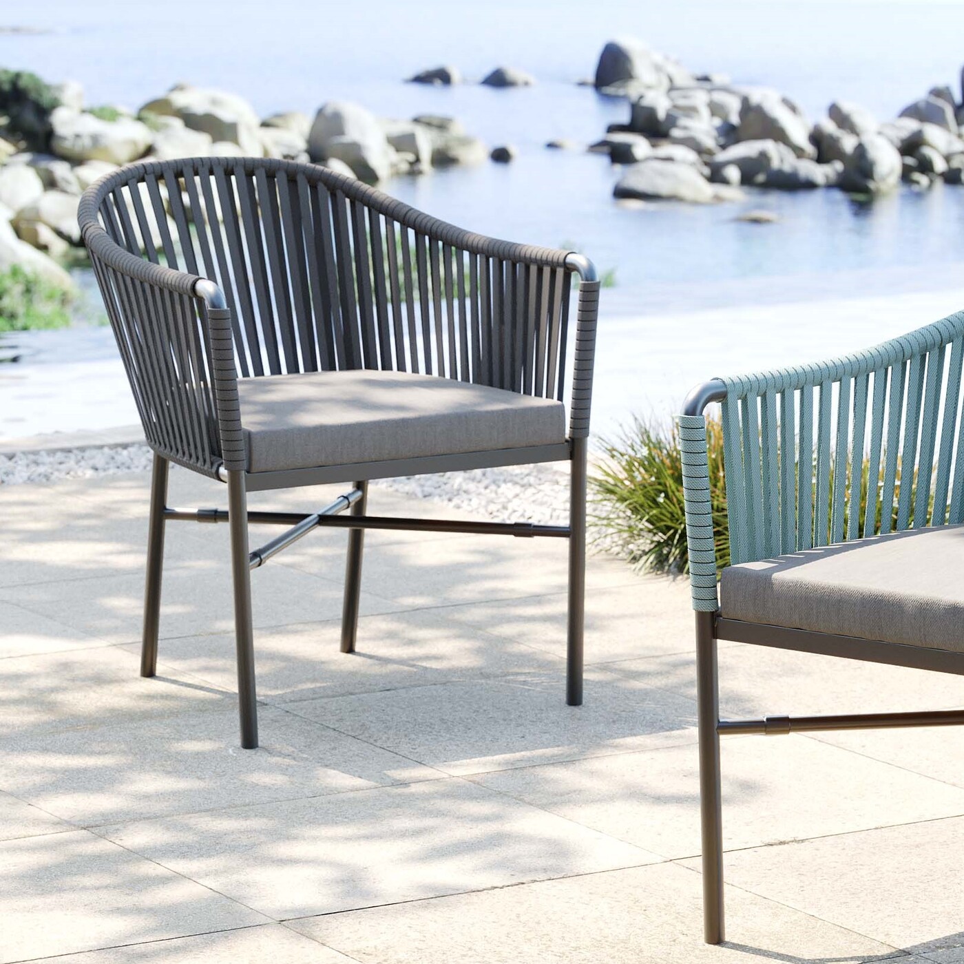 Стул с подлокотниками Santanyi Dark Grey от KARE Design