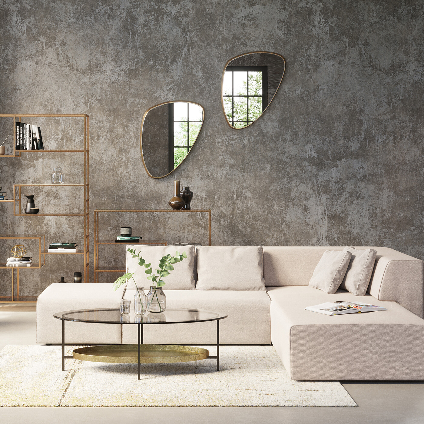 Диван угловой левосторонний Infinity Ottomane Creme Right от KARE Design