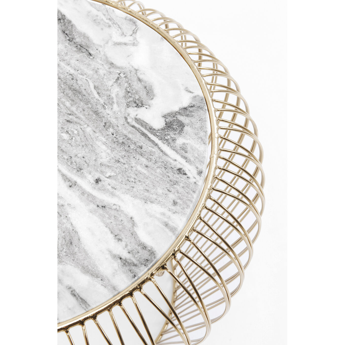 Стол приставной Beam Grey Marble Brass Ø43 см от KARE Design