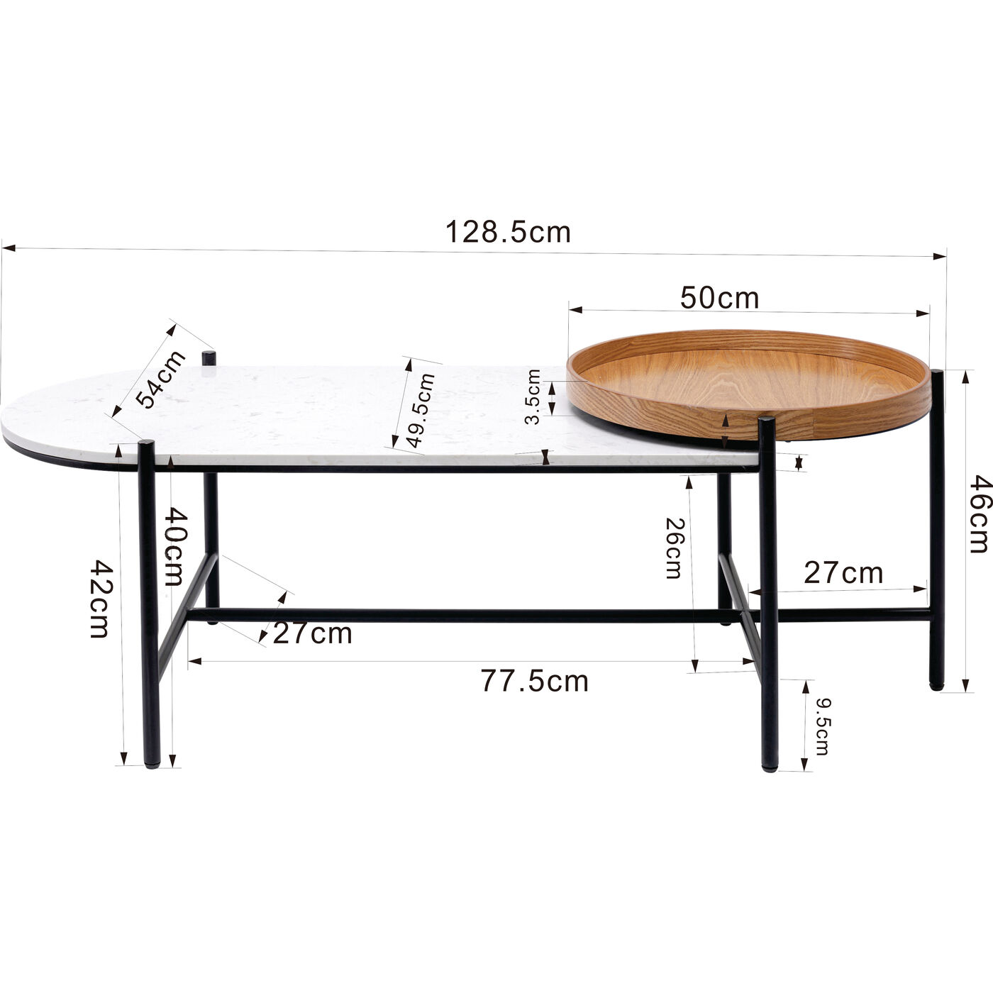 Стол кофейный Layered 128x55 см от KARE Design