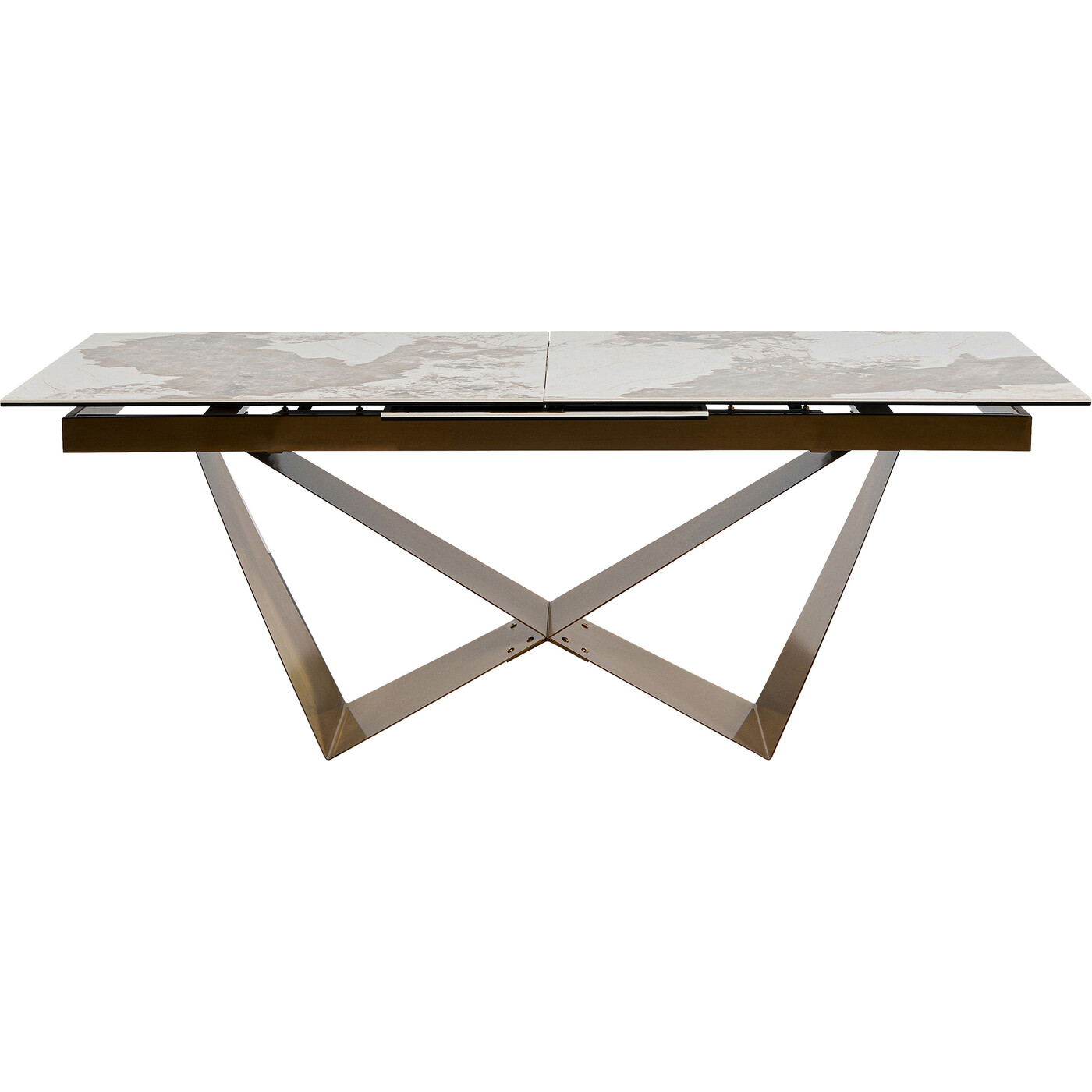 Стол обеденный раздвижной Connesso Brass 200(+60)x100 см от KARE Design