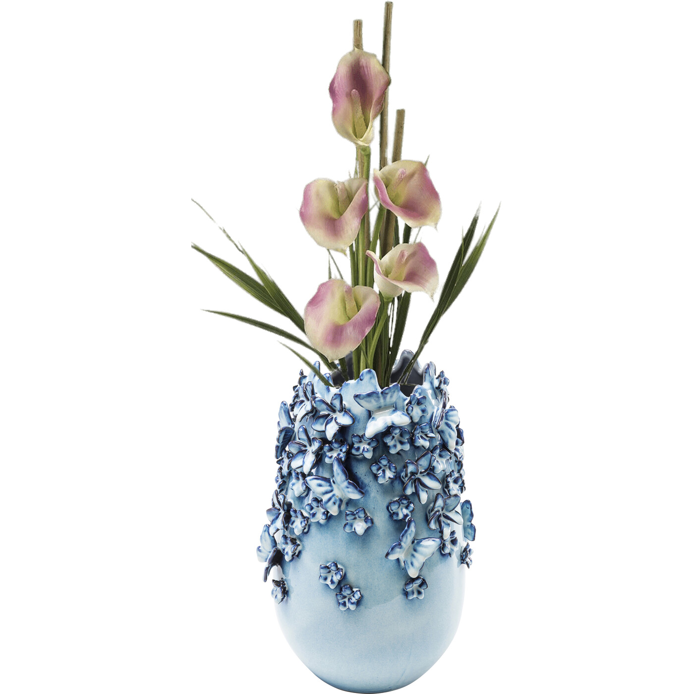 Ваза Butterflies «Бабочки» 35 см, Голубой от KARE Design