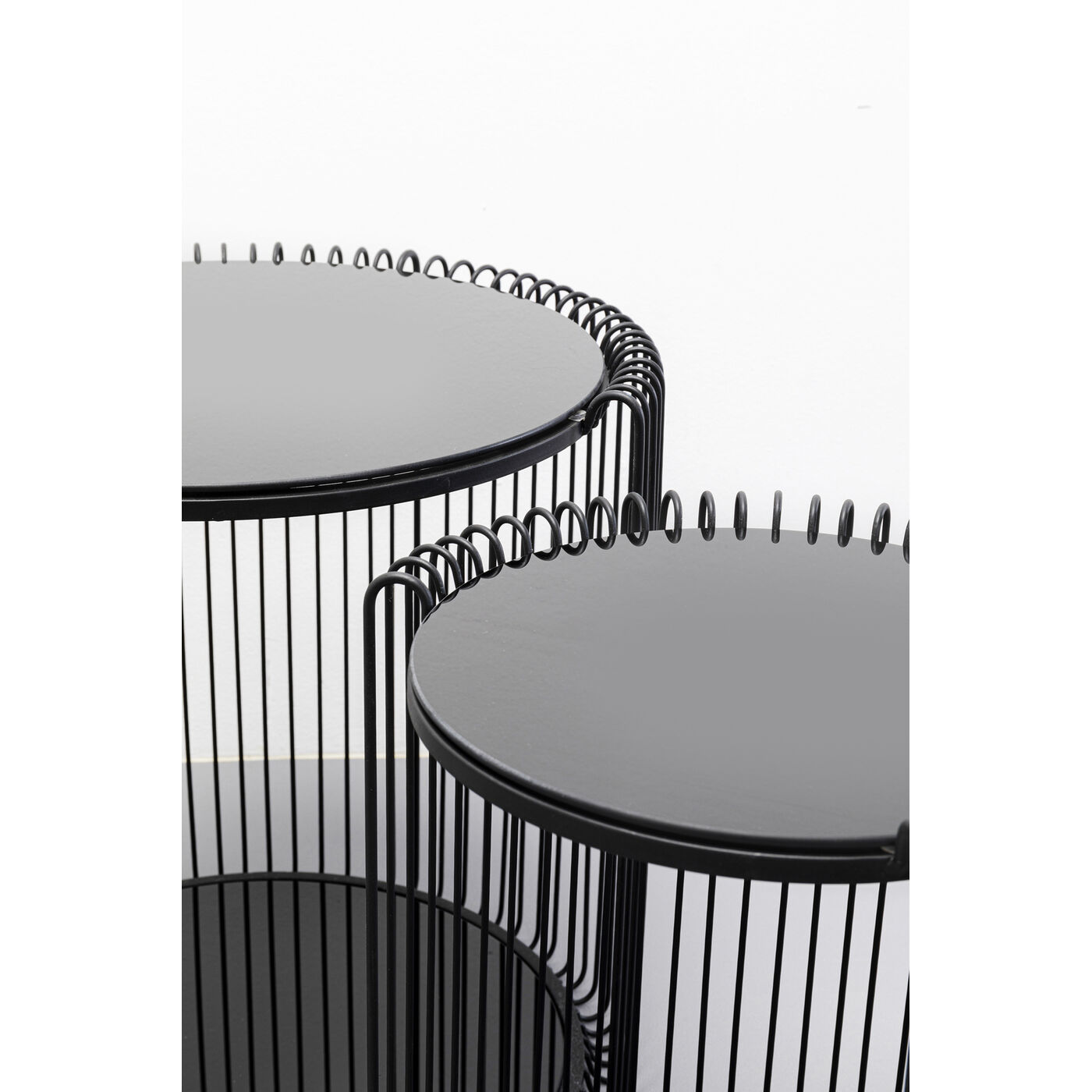 Стол приставной Wire Cut Out Black Ø45 см (2 шт) от KARE Design