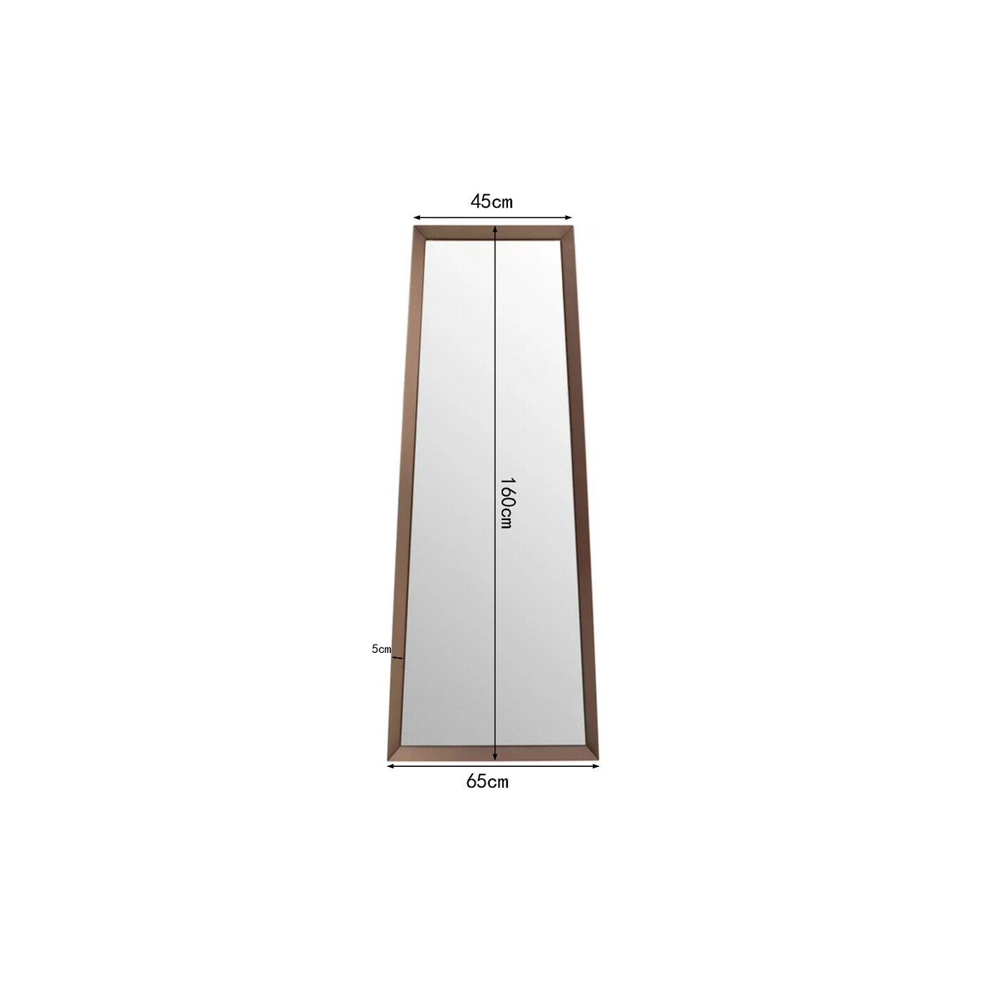 Зеркало Arezzo Coffee Trapez 65(45)x160cm от KARE Design