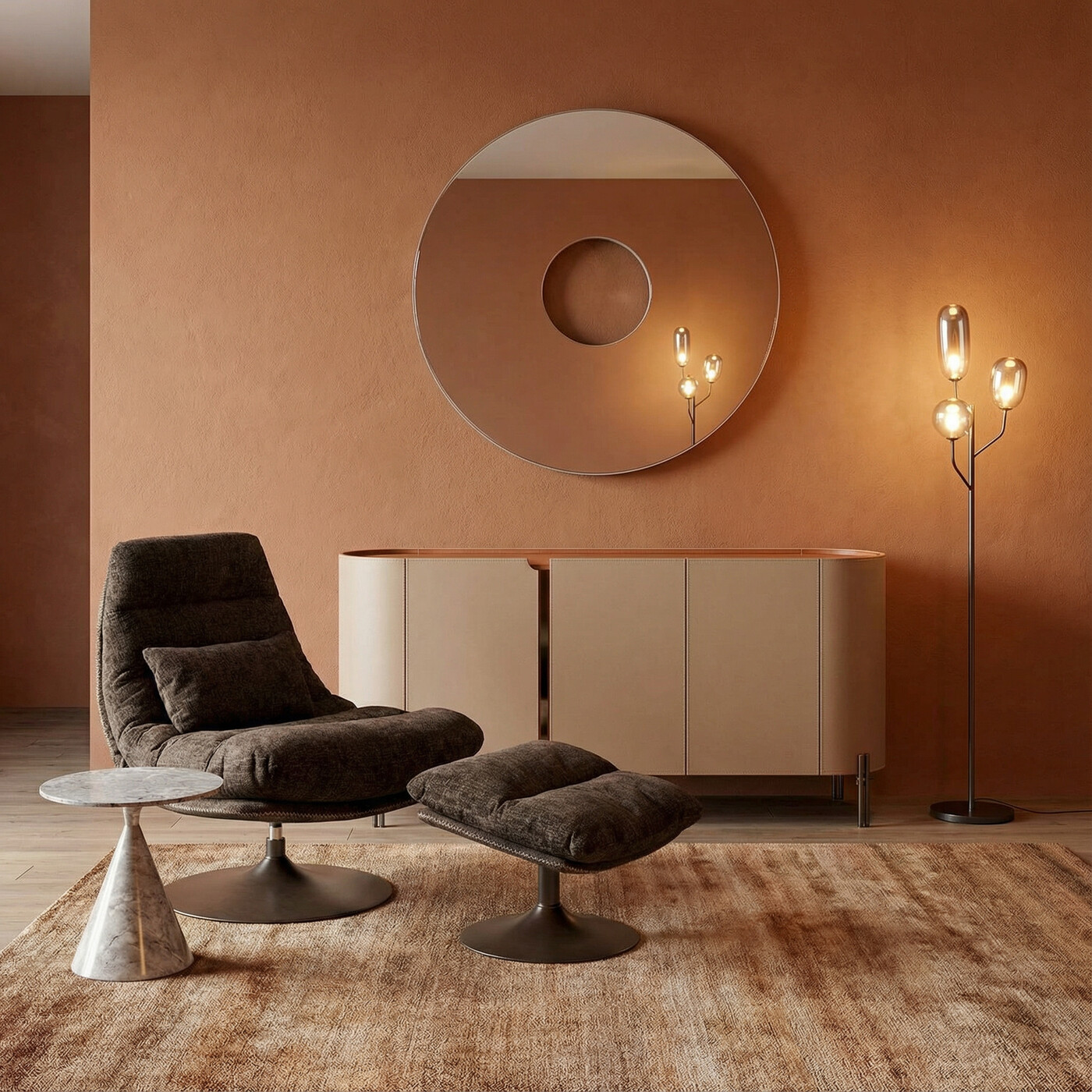 Зеркало настенное Cleo Round Ø100 см от KARE Design