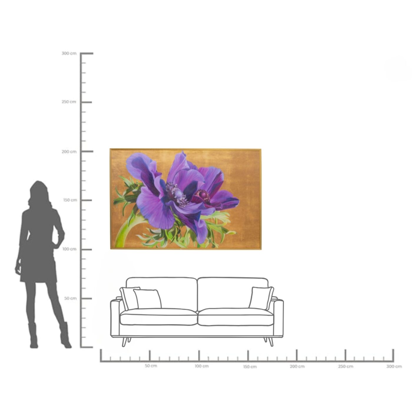 Картина в раме Violet «Ирисы» 150x100 см, Фиолетовый от KARE Design