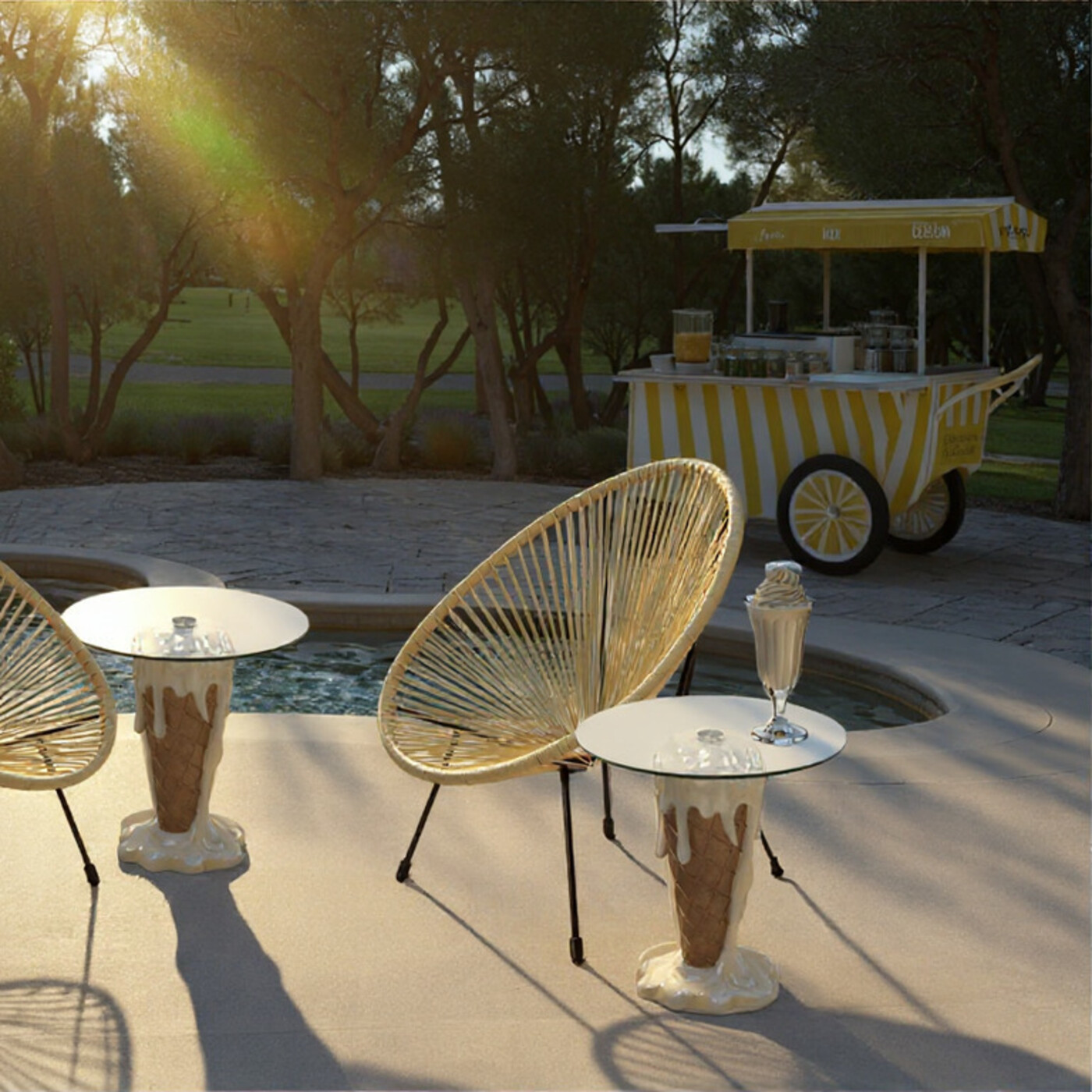Стол приставной Ice Cream Vanilla Ø48cm от KARE Design