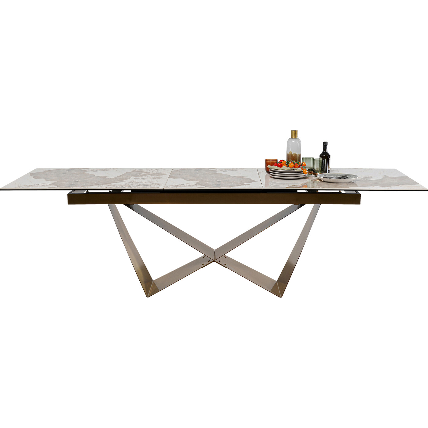 Стол обеденный раздвижной Connesso Brass 200(+60)x100 см от KARE Design