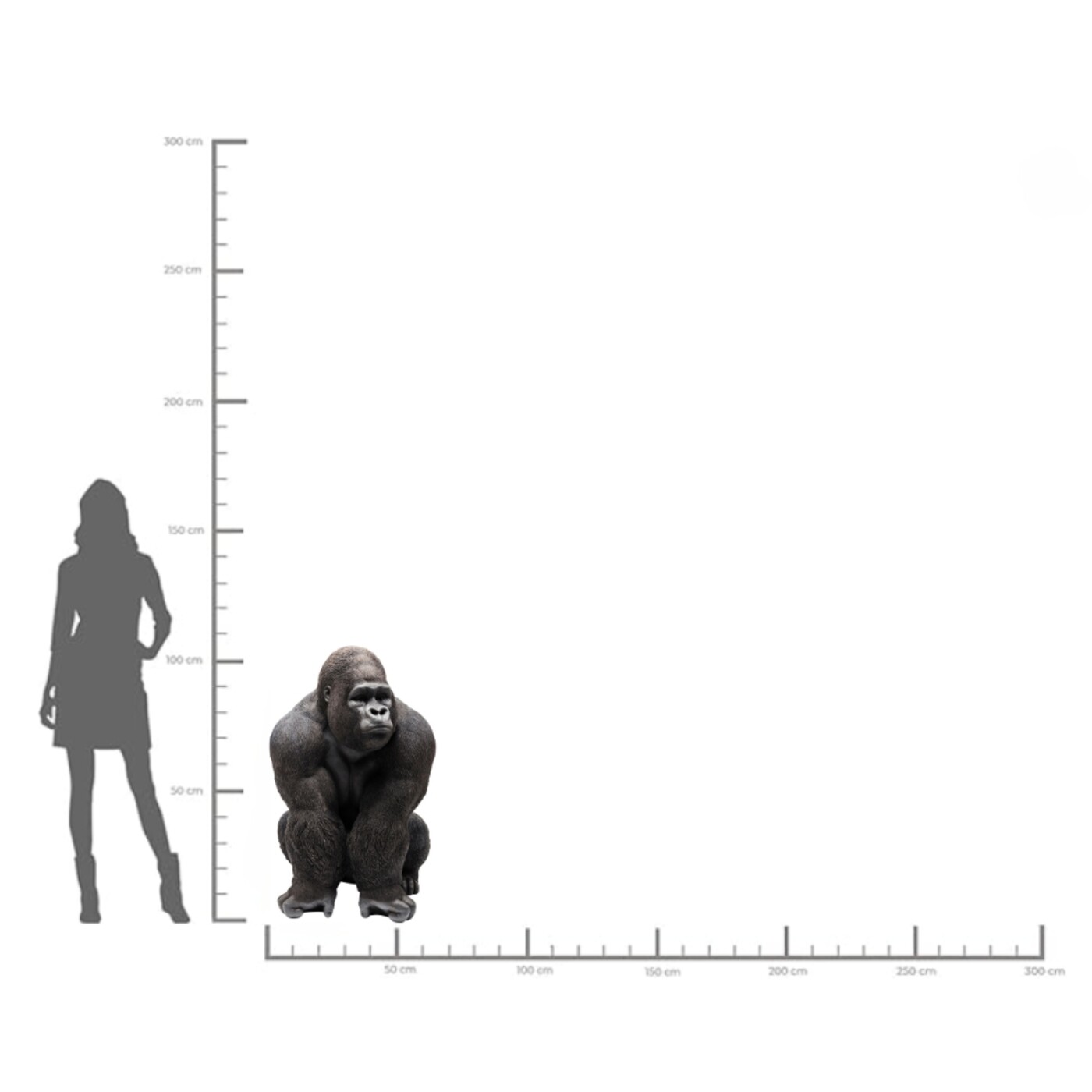 Фигура декоративная Monkey Gorilla Front XXL «Горилла в фас XXL» 107 см от KARE Design