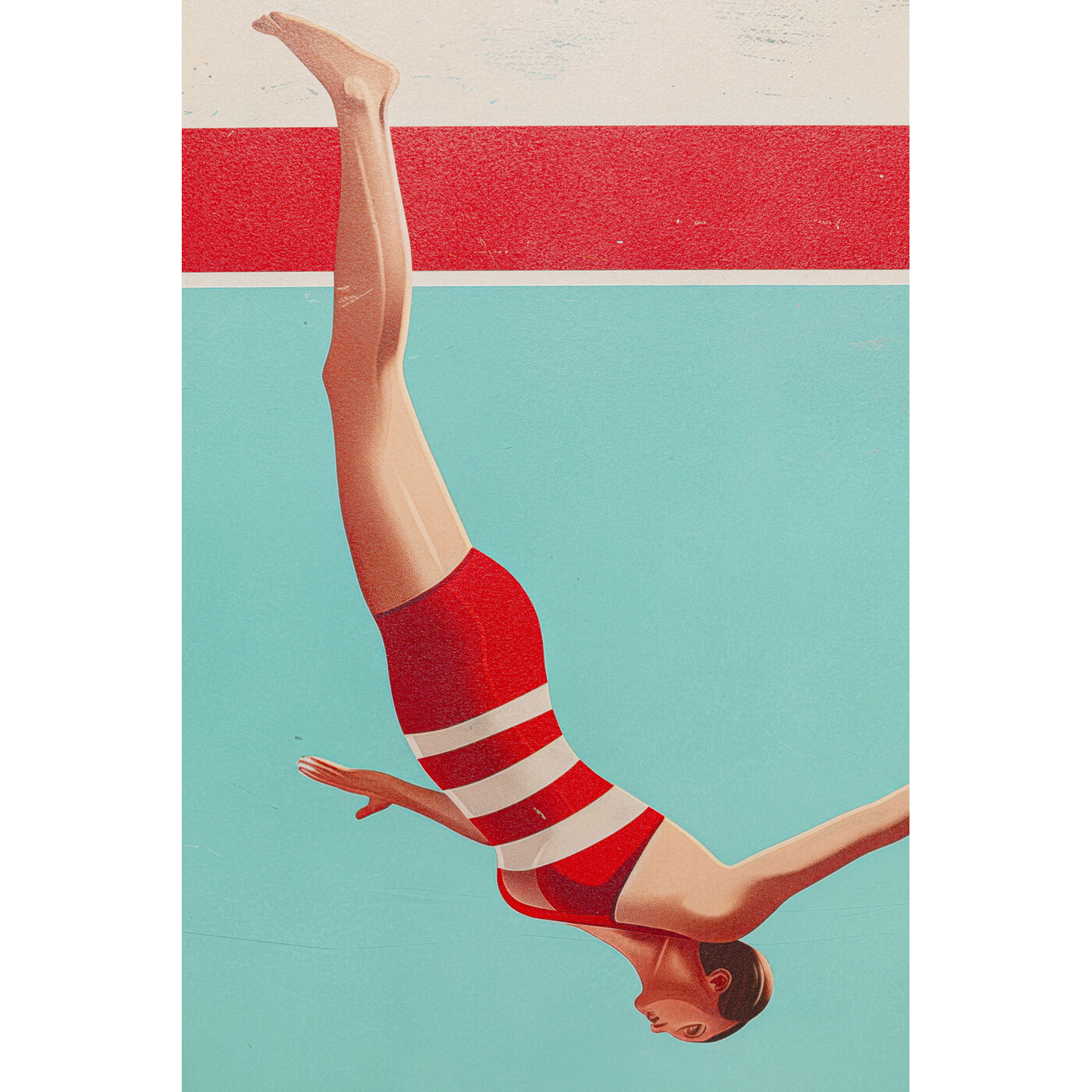 Картина в раме Jumping Girl Down «Прыгающая девушка» 103x73 см от KARE Design