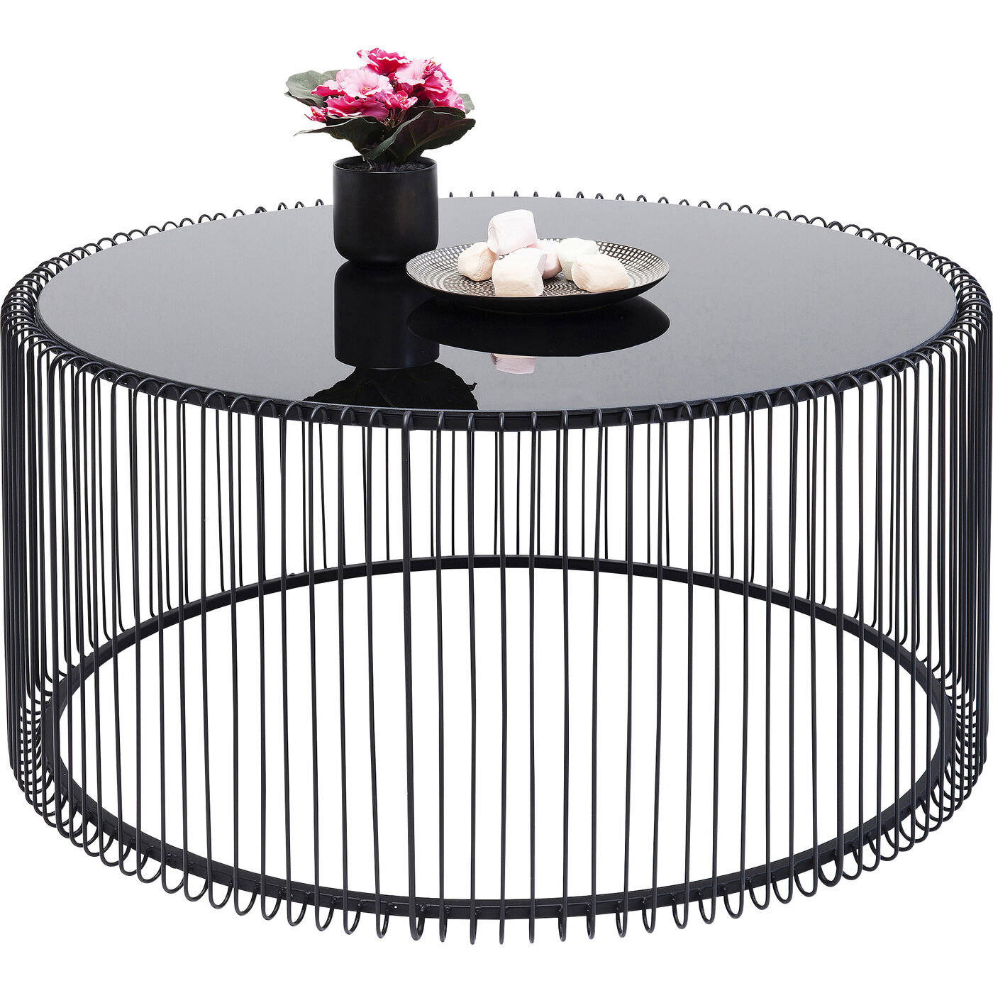 Стол кофейный Wire Uno Black Ø80 см от KARE Design