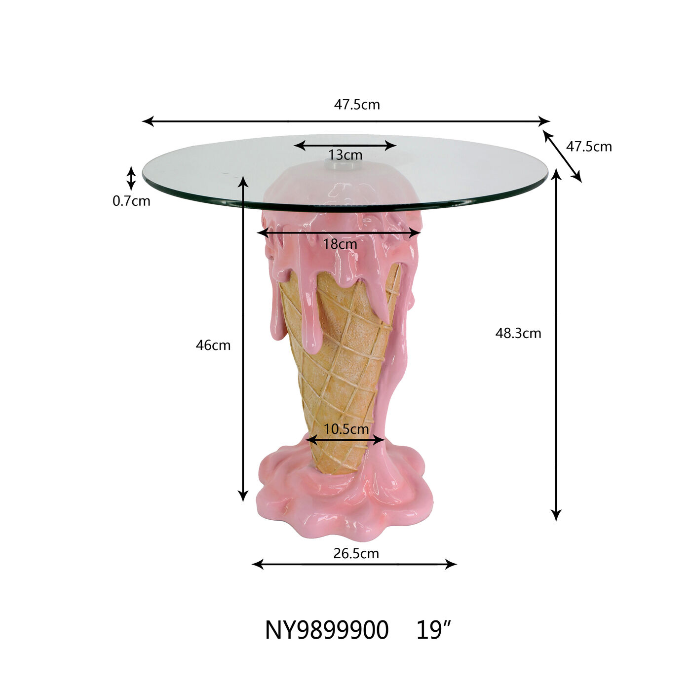 Приставной стол Ice Cream "Мороженое" Ø45cm от KARE Design