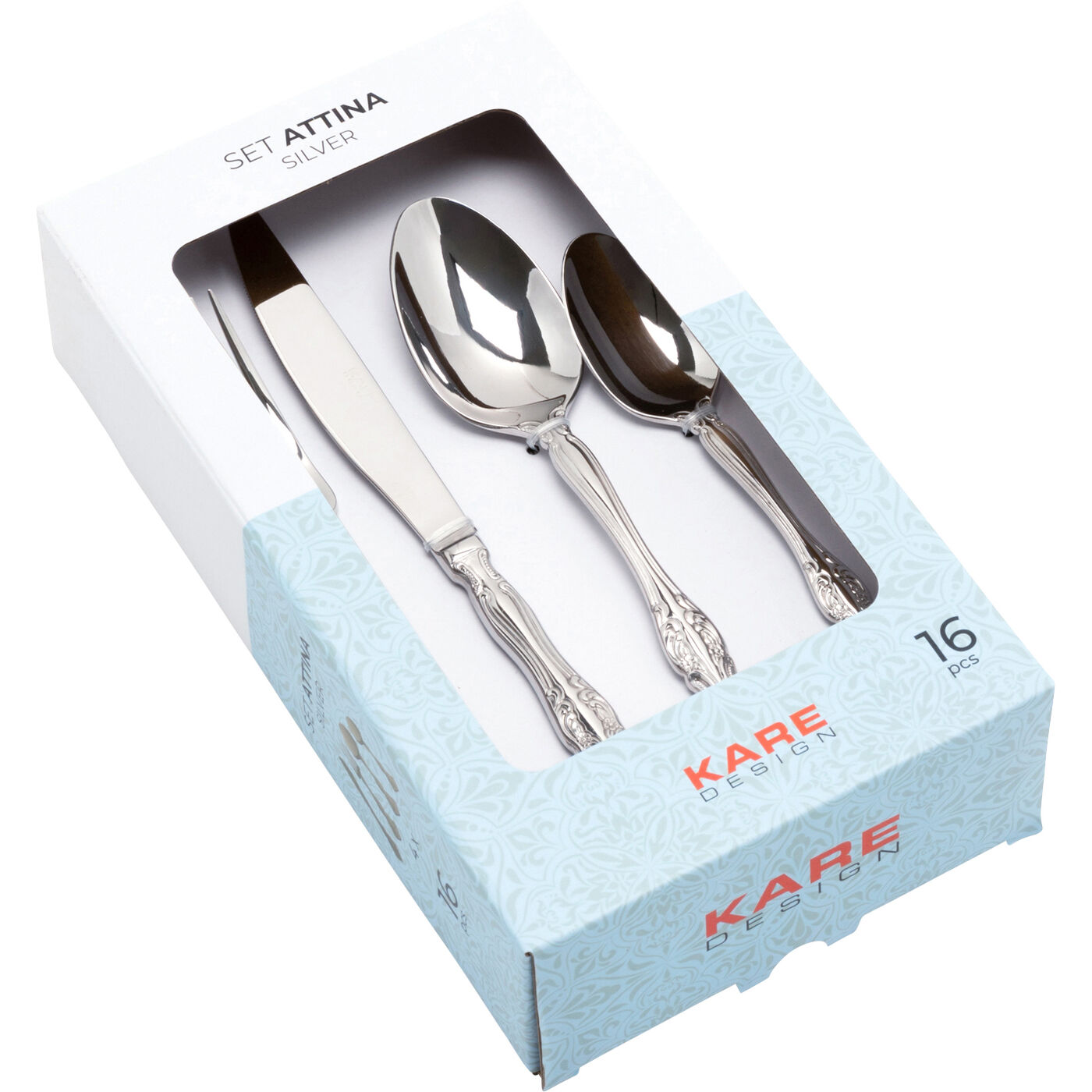 Набор столовых приборов Attina Silver (16/part) от KARE Design