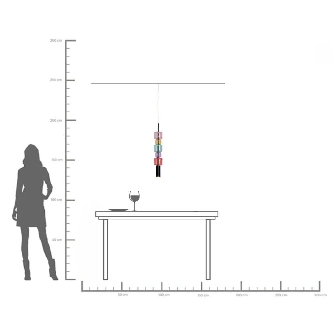 Светильник подвесной Candy Bar Colore Ø10 см от KARE Design
