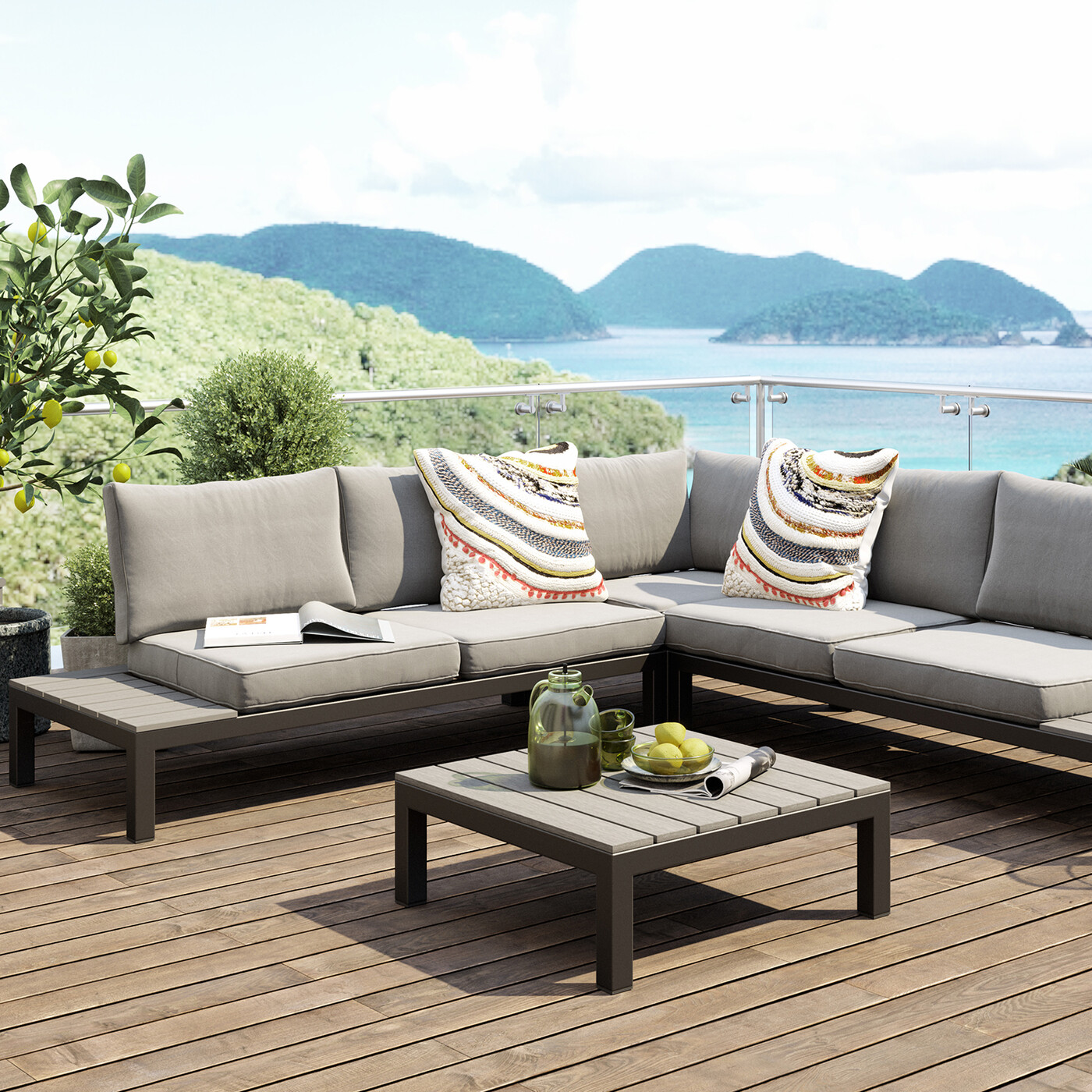 Диван уличный Holiday Black (4-предмета) от KARE Design
