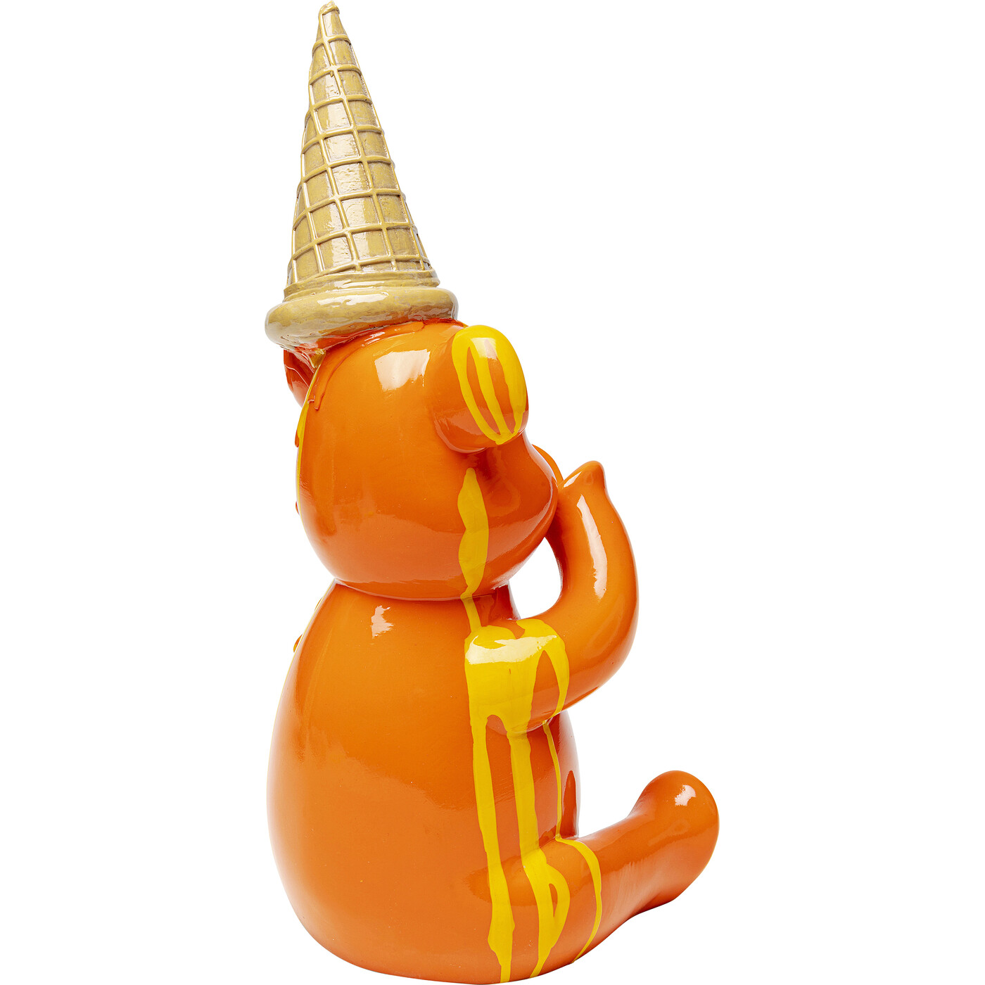 Фигура декоративная Sitting Gelato Bear «Сидячий мишка с мороженым» 37 см, Оранжевый от KARE Design