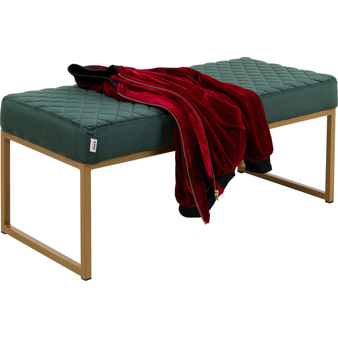 Скамья Smart Dark Green Brass 90x40 см от KARE Design