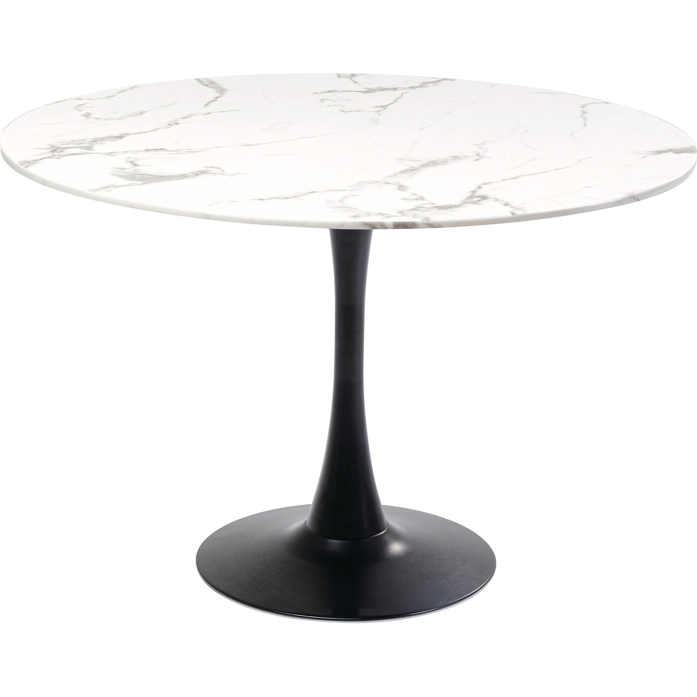 Стол Schickeria Marbleprint White Black Ø110 см от KARE Design