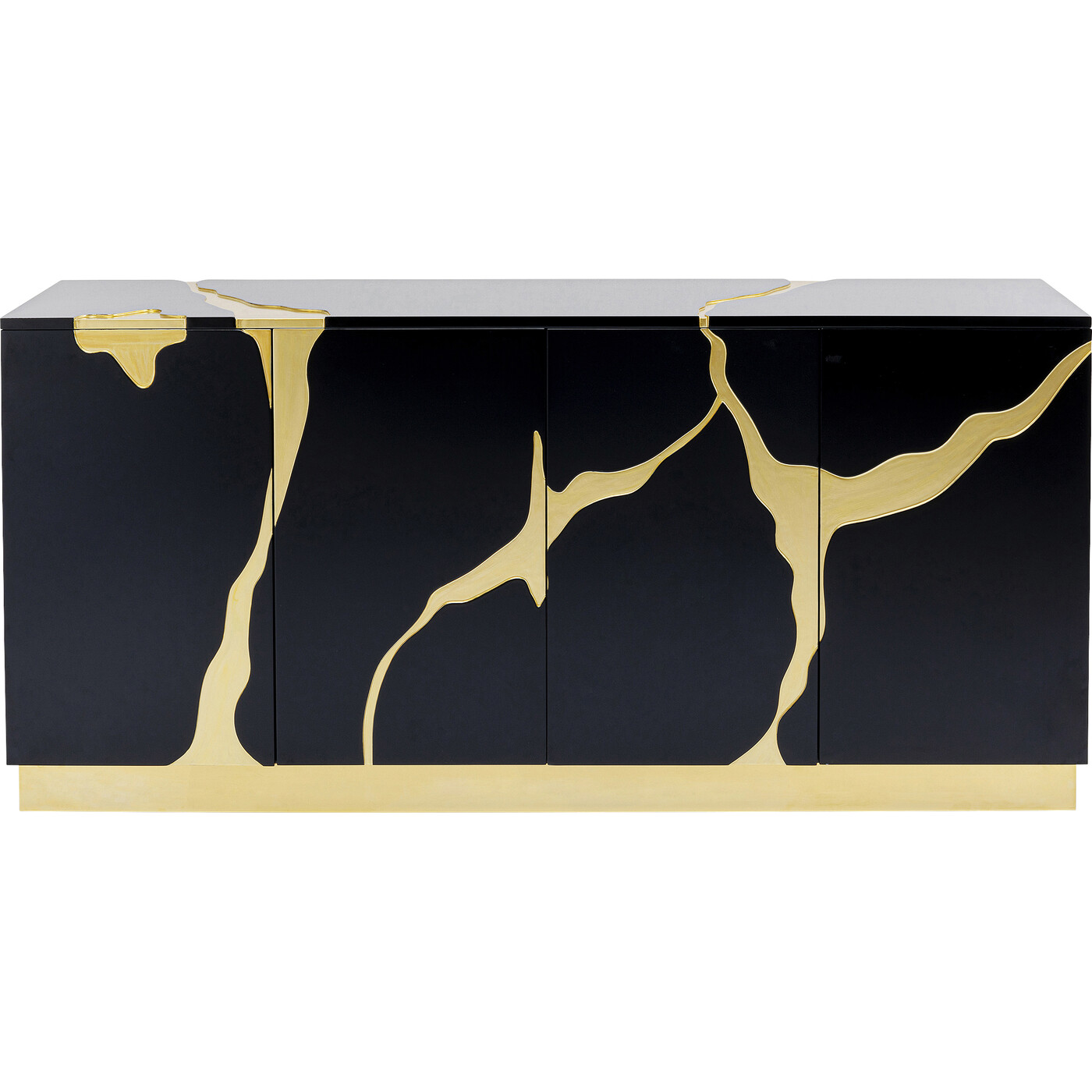 Комод широкий Cracked Black Gold 165x80 см от KARE Design