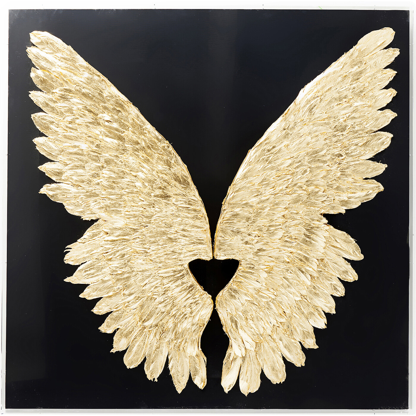 Украшение настенное Wings Gold Black «Крылья» 120x120 см, Чёрный от KARE Design