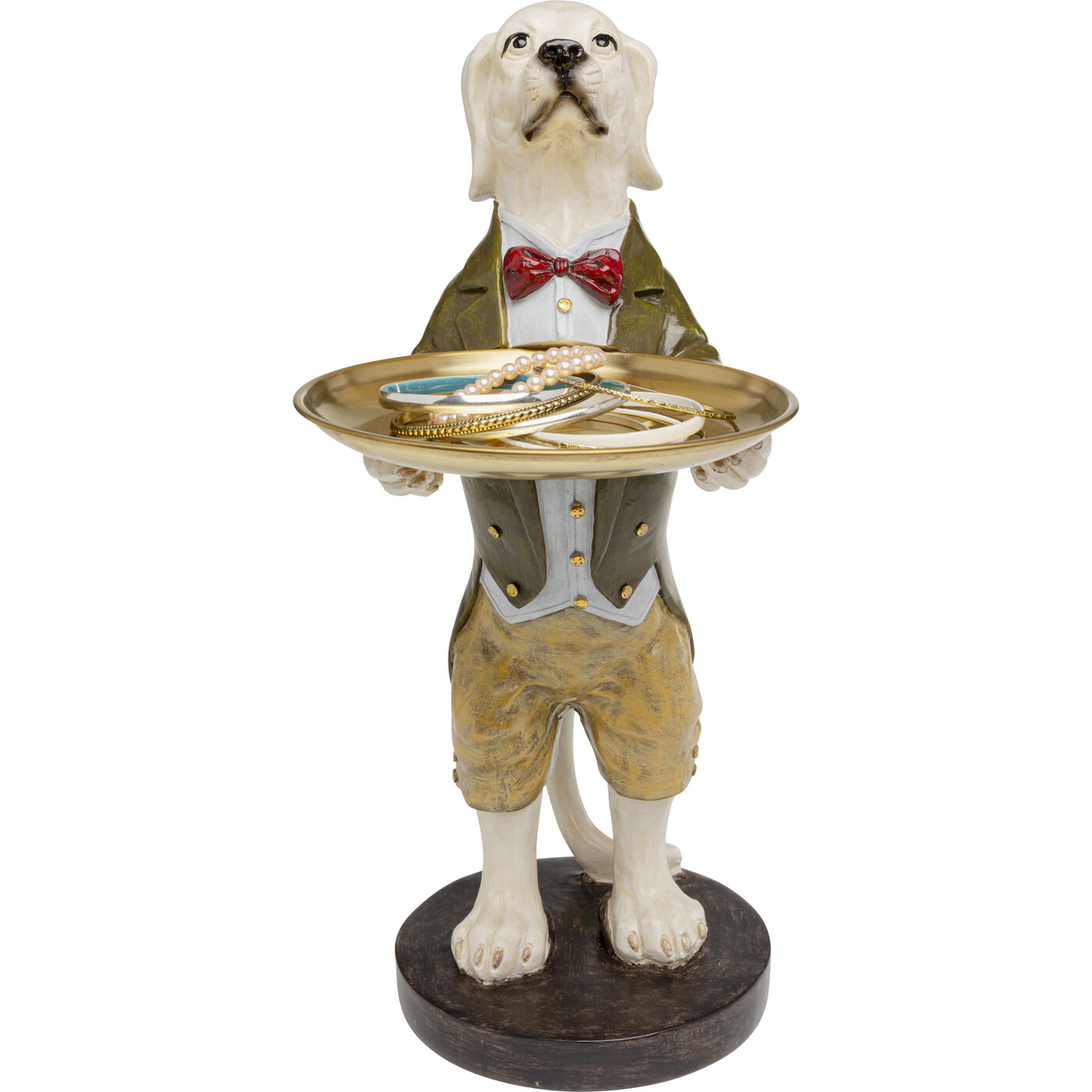 Фигура декоративная Gentleman Dog Tray «Пёс-джентльмен с подносом» 43 см от KARE Design