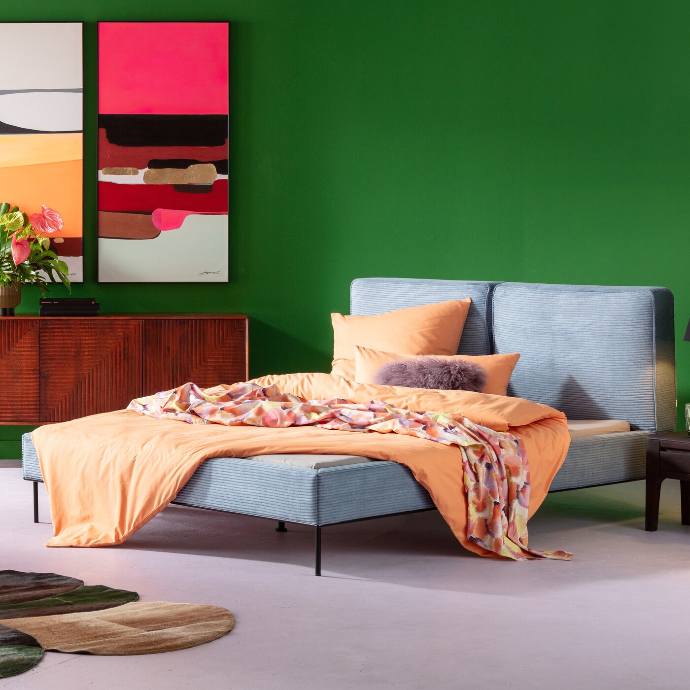Каркас кровати East Side Cord Blue 180x200 см от KARE Design