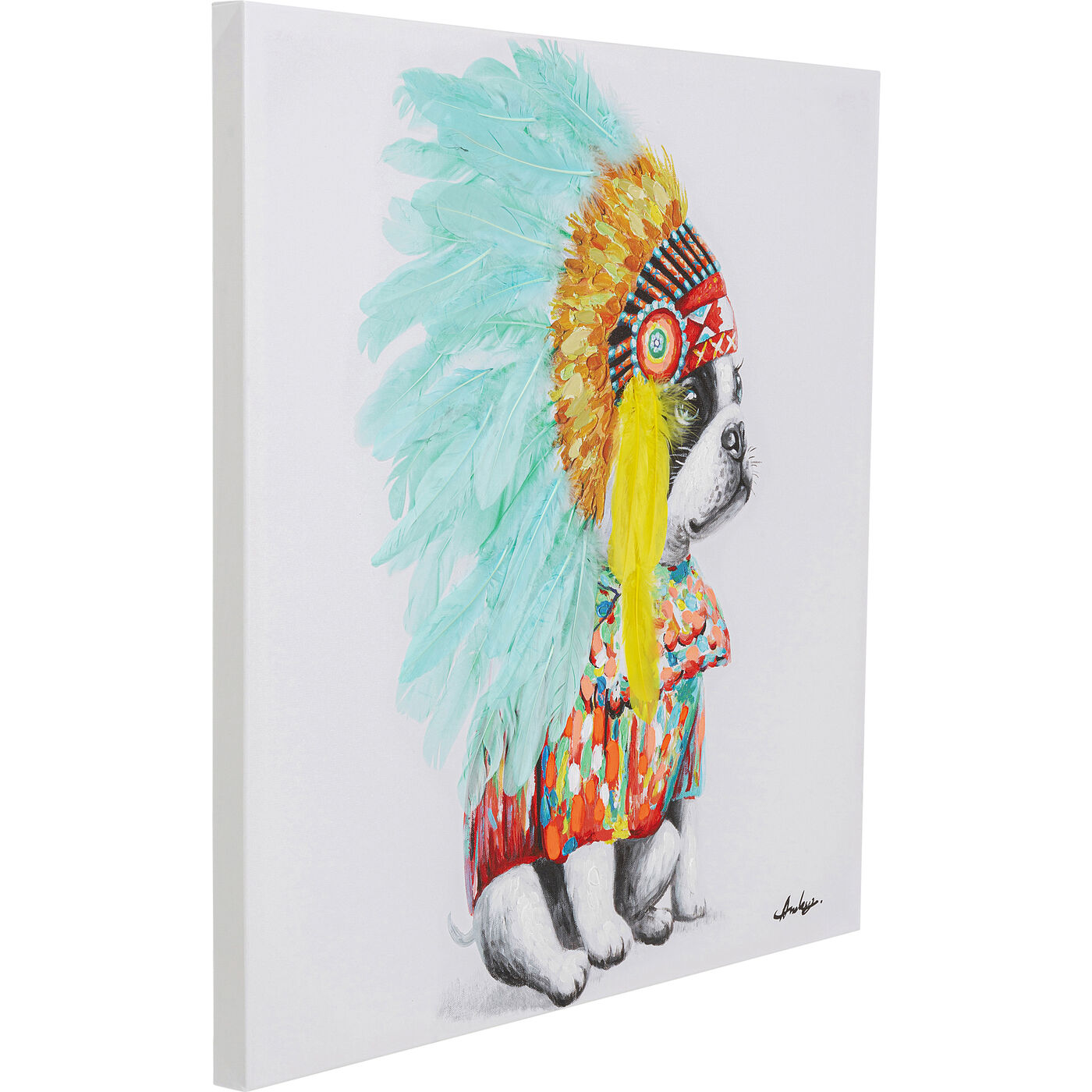 Картина Headdress Dog «Собака в головном уборе» 80x80 см от KARE Design