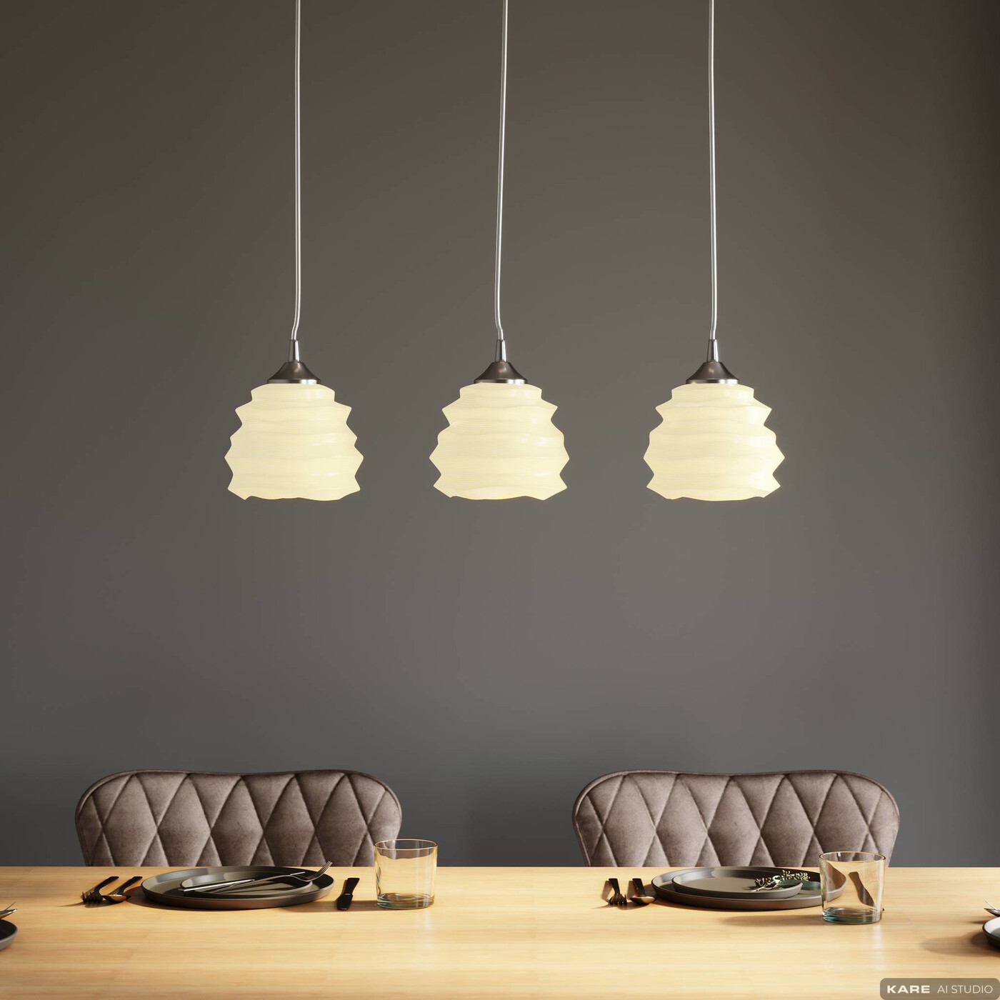 Светильник подвесной Ruffle Dining White от KARE Design