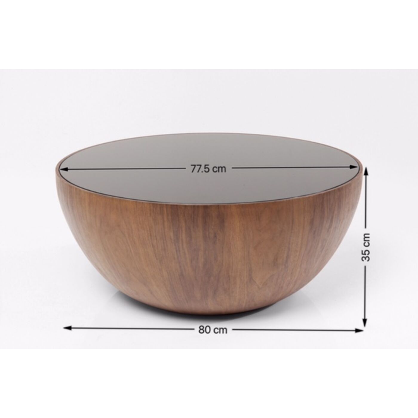 Стол кофейный Tear Drops Walnut Ø80 см от KARE Design