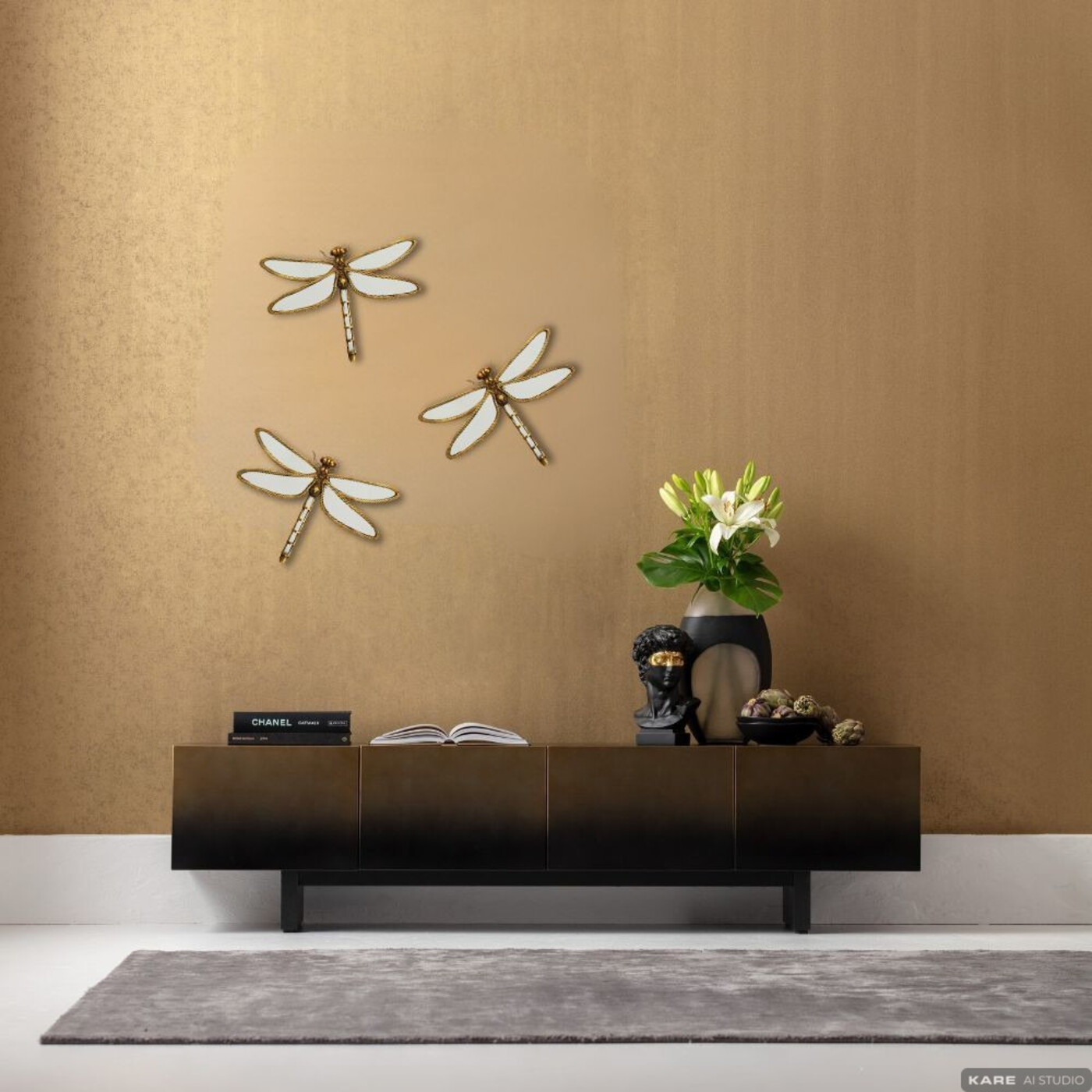 Украшение настенное Dragonfly Mirrored 45 см от KARE Design
