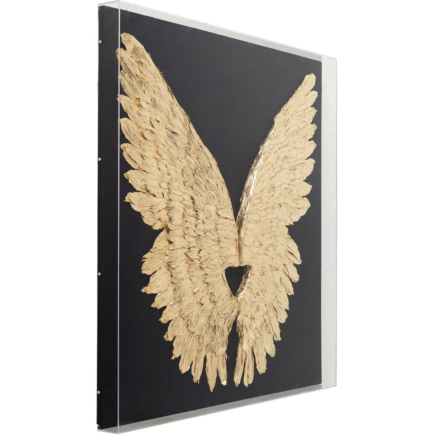 Украшение настенное Wings Gold Black «Крылья» 120x120 см, Чёрный