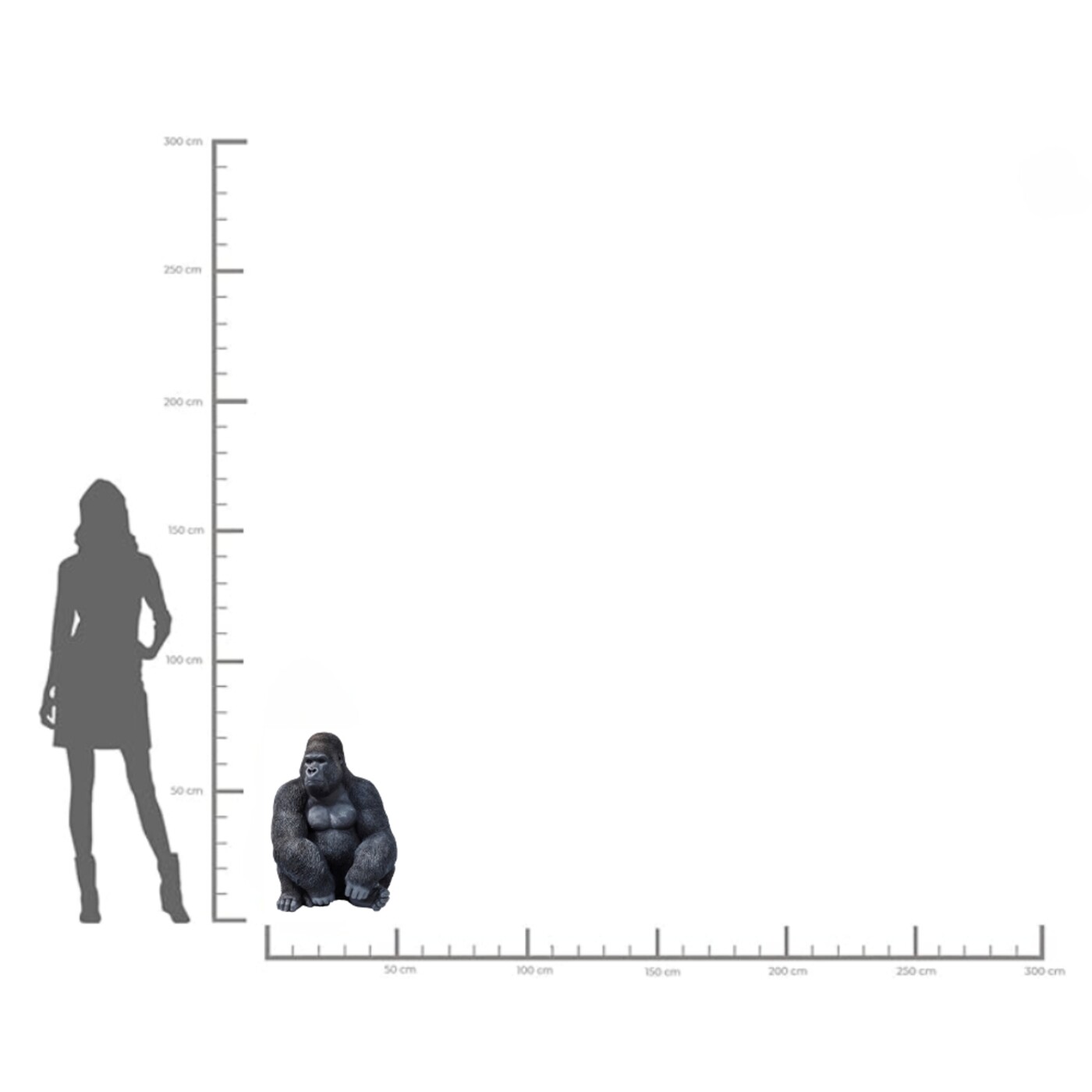 Фигура декоративная Monkey Gorilla Side XL «Горилла сбоку XL», Чёрный от KARE Design
