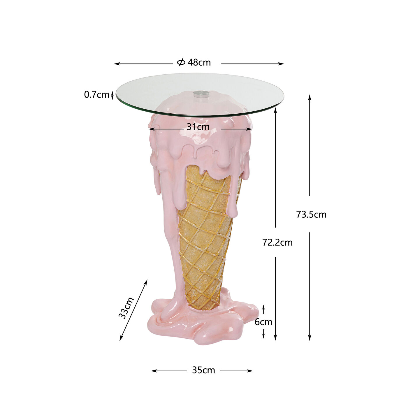 Стол приставной Gelato Ø48 см от KARE Design