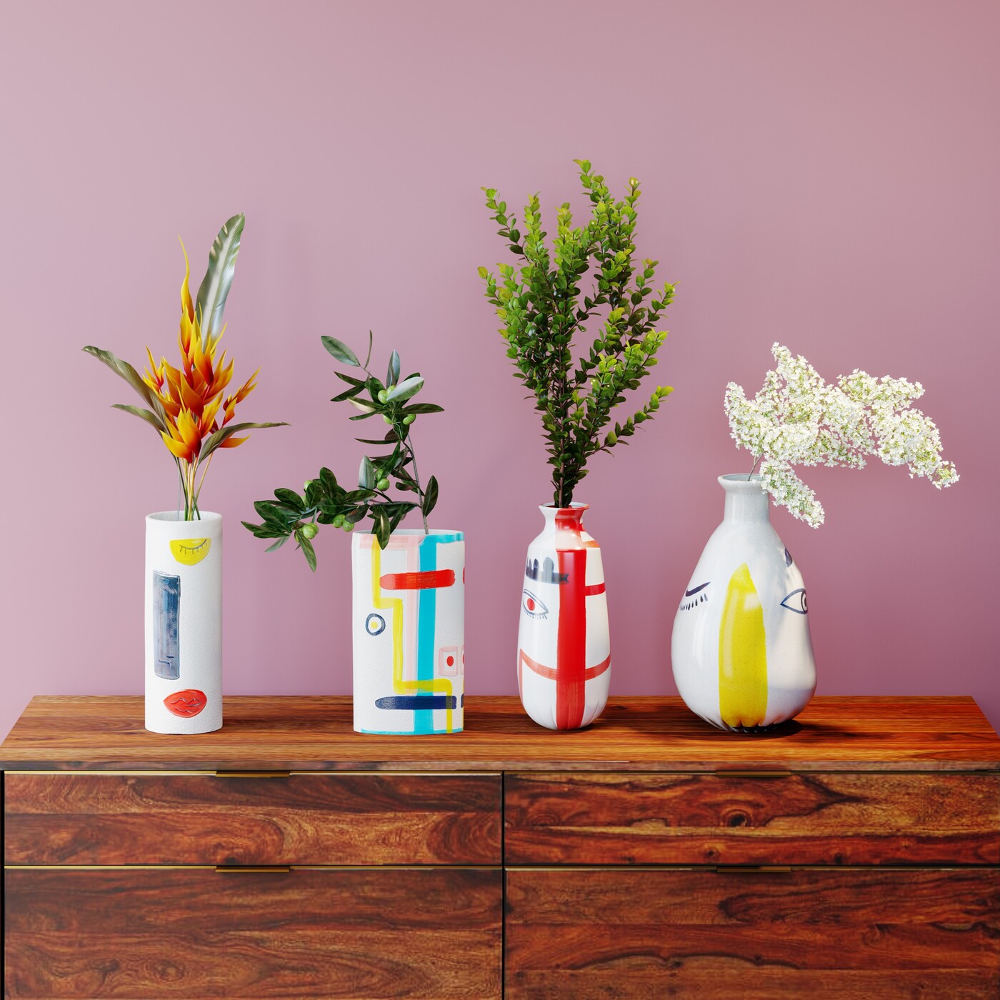 Ваза Art Face Colore 38 см от KARE Design