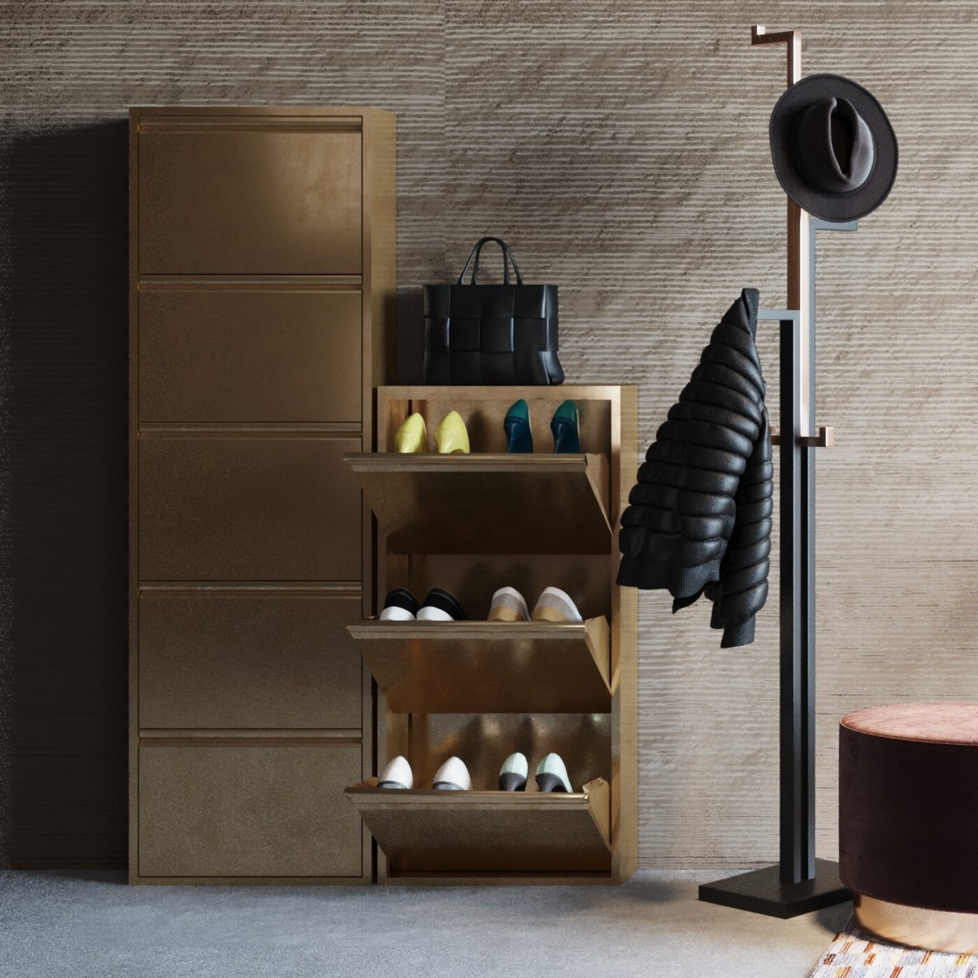 Полка для обуви Caruso 3 Bronze (MO) от KARE Design