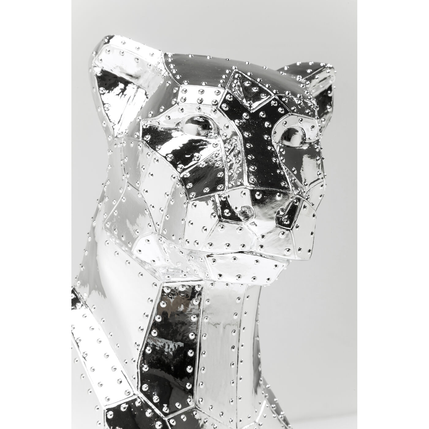 Фигура декоративная Sitting Cat Rivet «Сидячая кошка с заклёпками», Хром от KARE Design