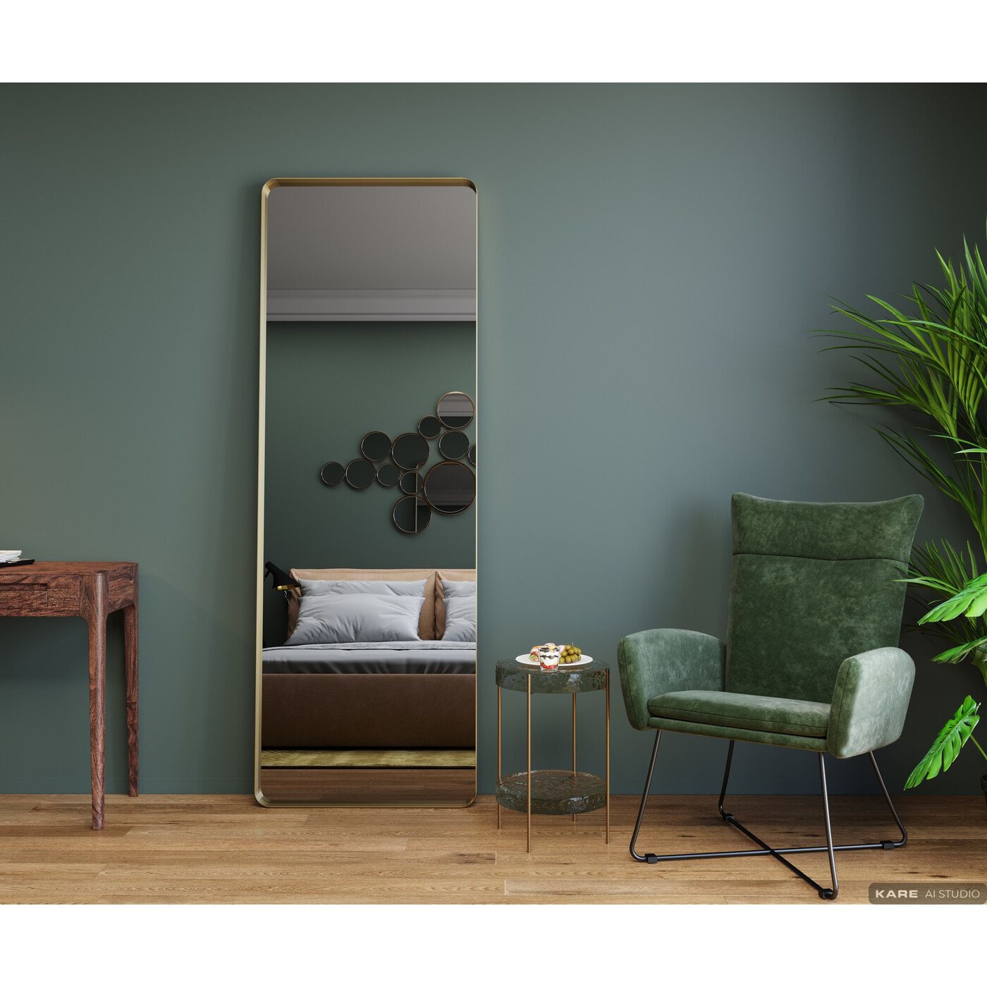 Зеркало Curve Rectangular Copper 200x70 см от KARE Design
