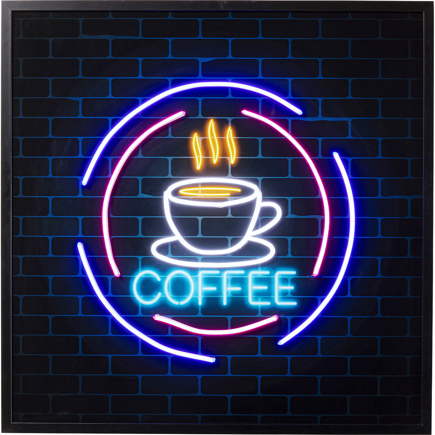 Картина стеклянная Coffee LED «Кофе» 80x80 см от KARE Design