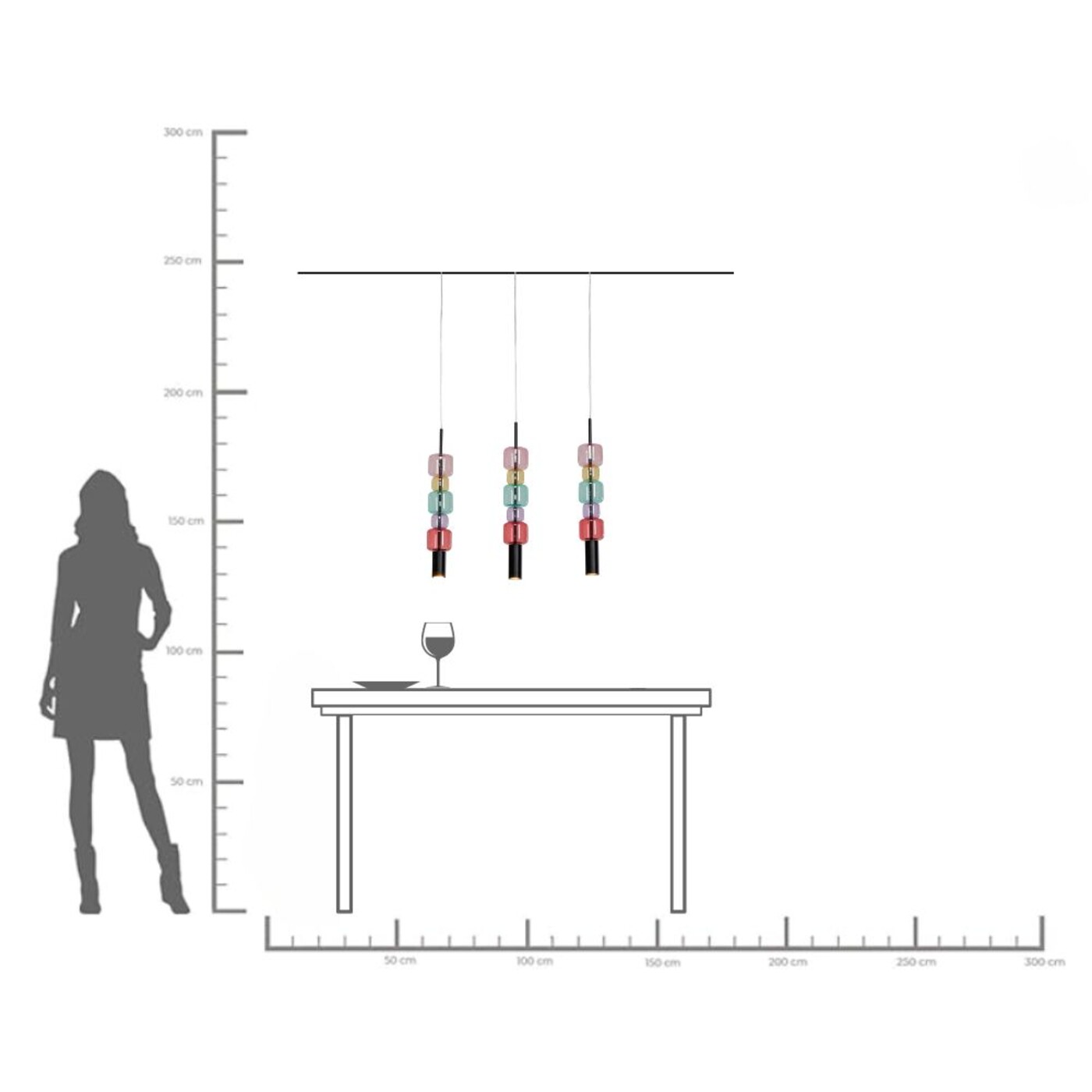 Светильник подвесной Candy Bar Colore 70 см от KARE Design
